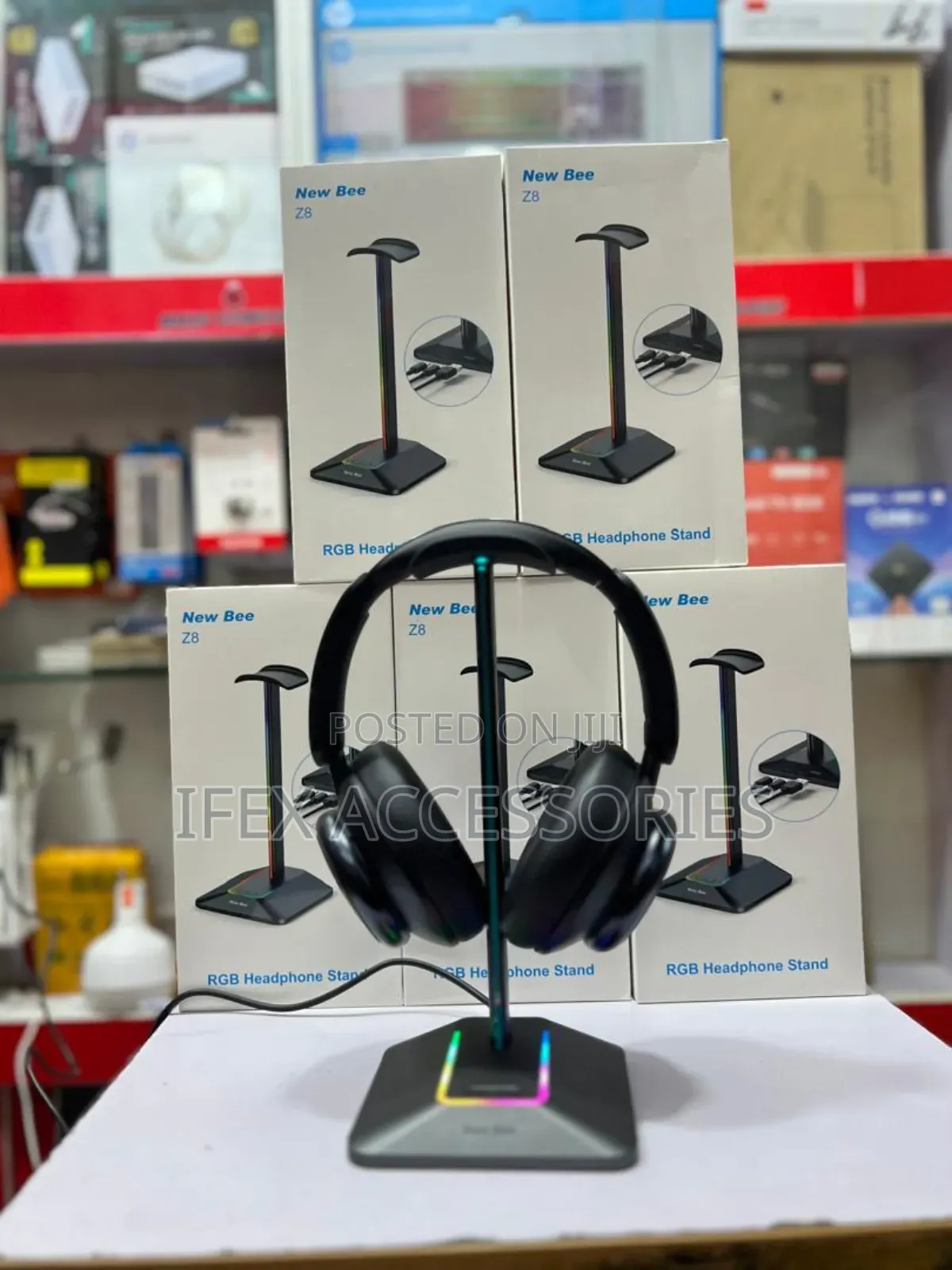 Desktop Headphone Stand/Headset Holder With Phone Holder