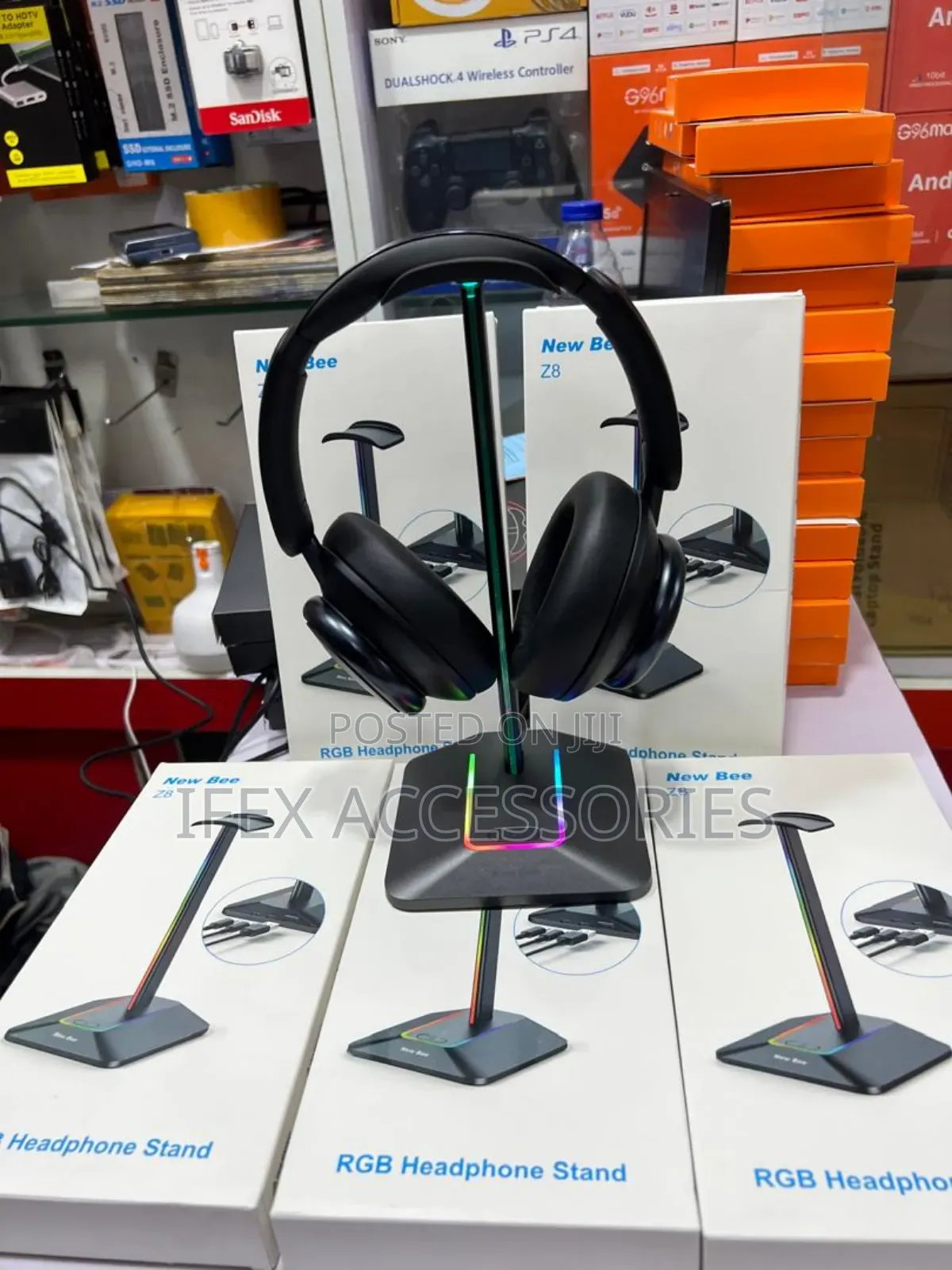 Desktop Headphone Stand/Headset Holder With Phone Holder