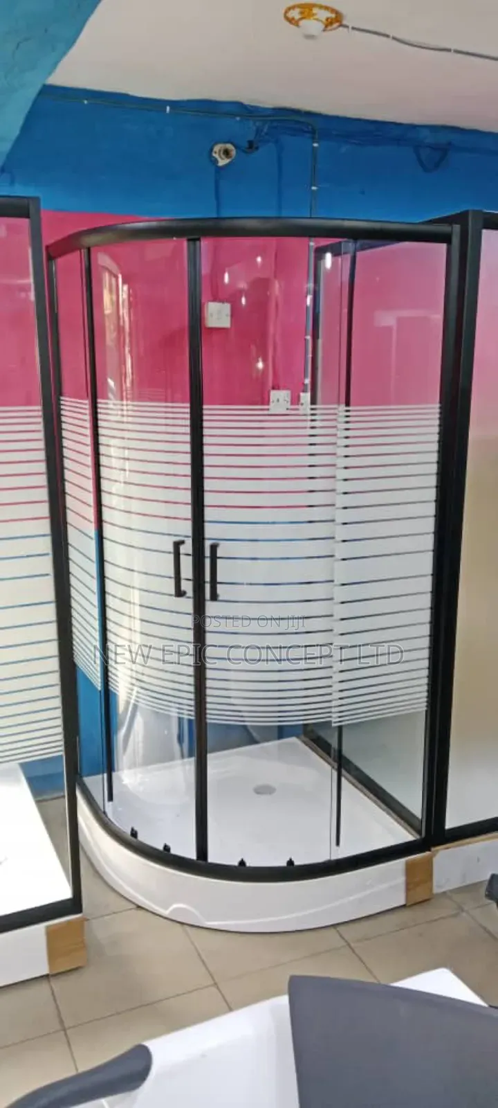 Italian Black Frame Shower Cubicle
