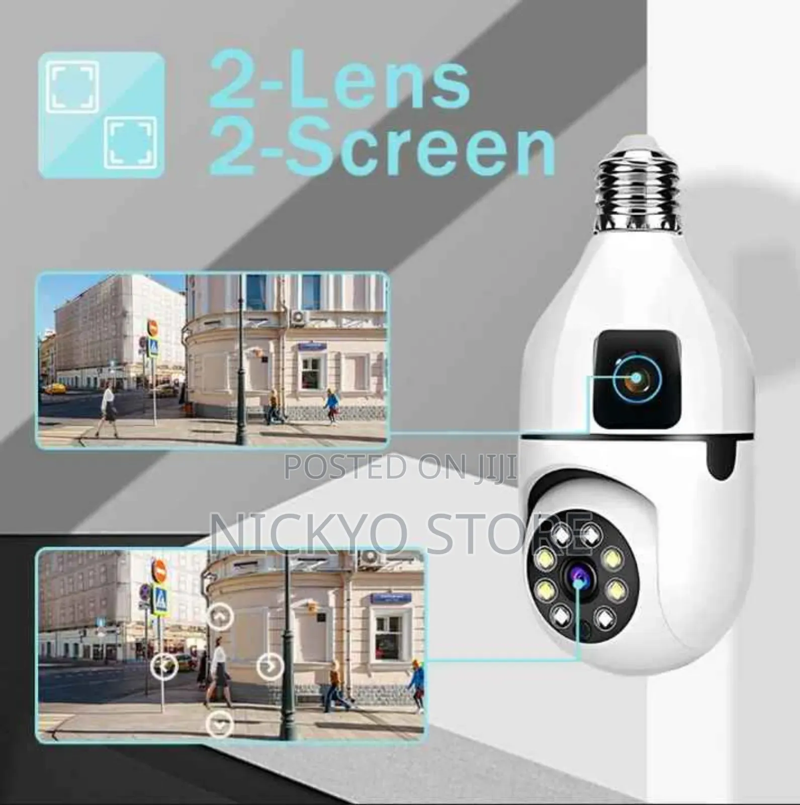 Bulb Wireless Dual Lens Network Camera CCTV Auto Tracking