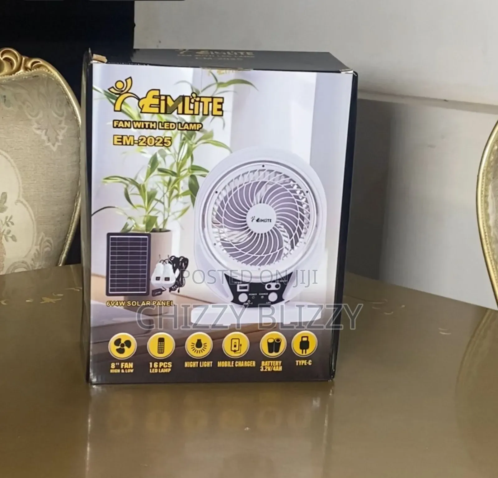 Eimlite Rechargeable Fan With LED Lamp