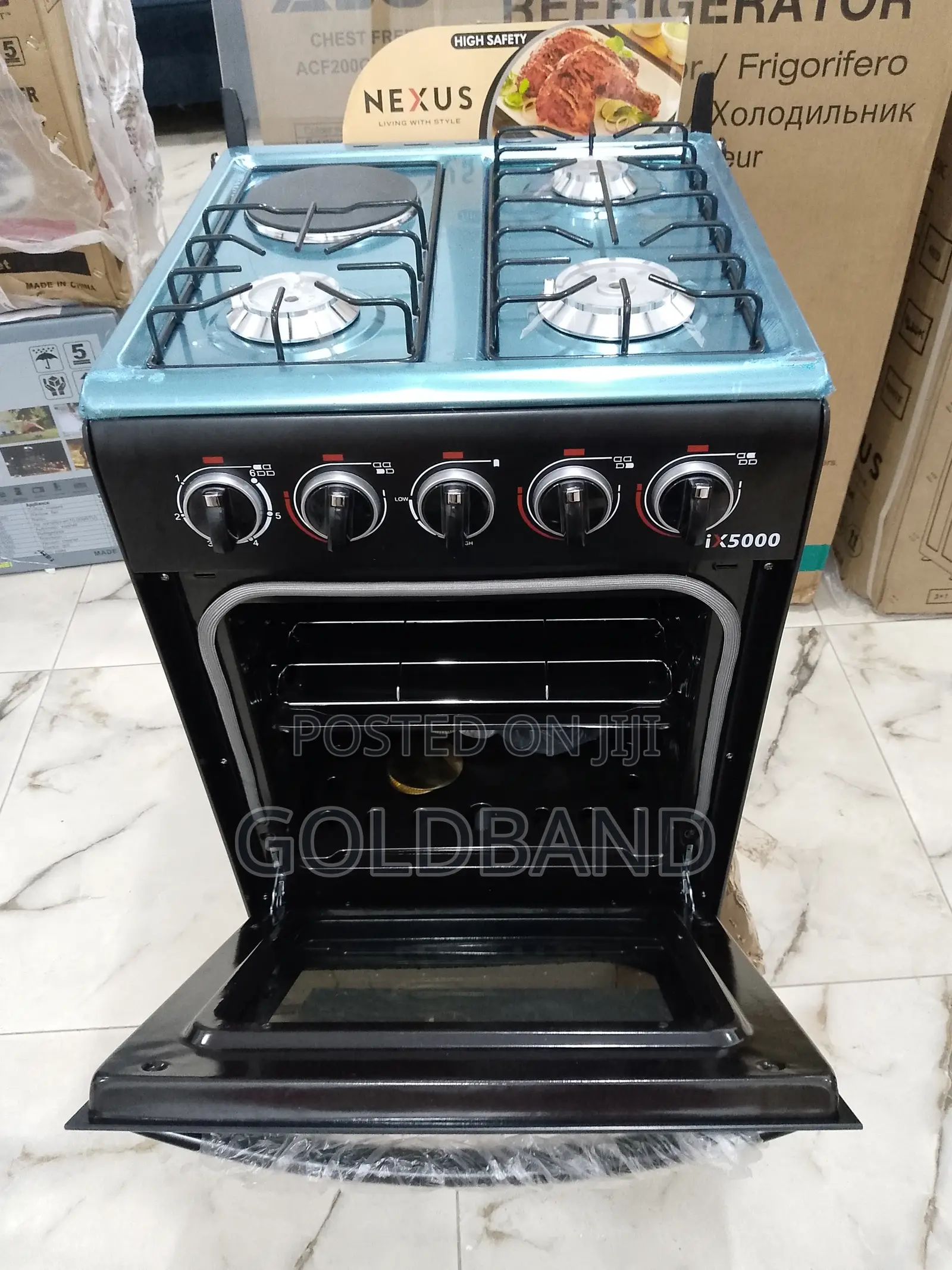 Nexus 3+1 Auto Ignition Gas Cooker Black Knob (Nx-5055bc)
