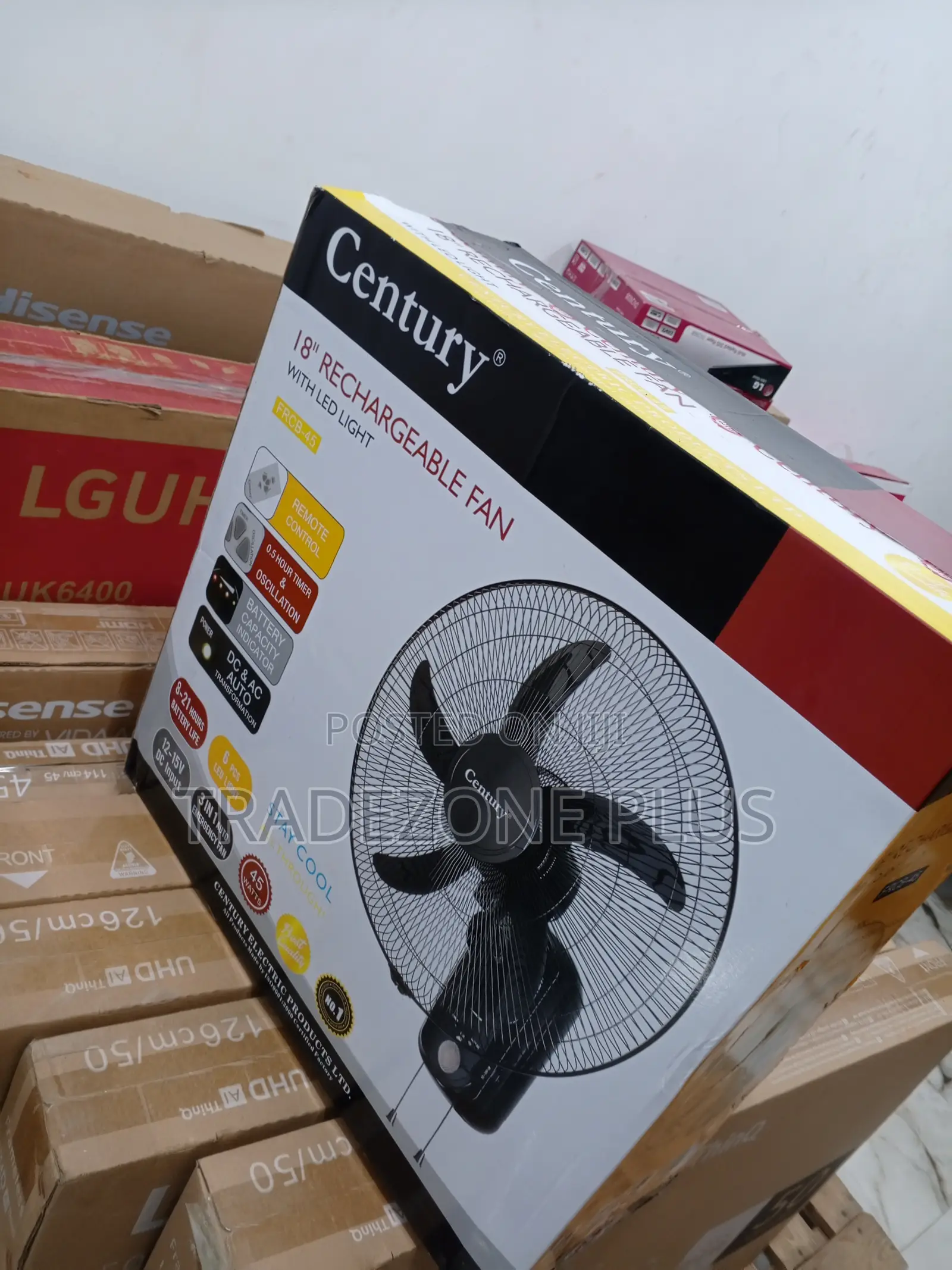 Century 18'' Standing Rechargeable Fan