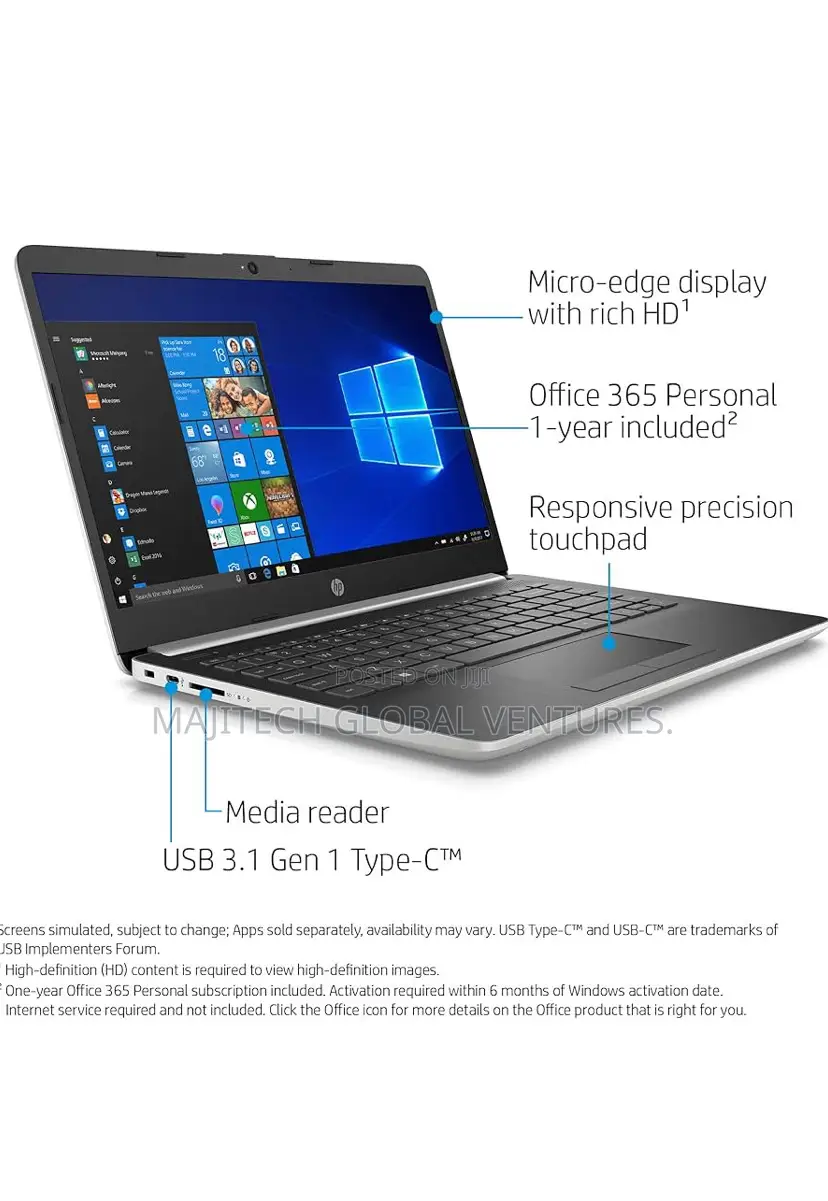 New Laptop HP 14-Dq1025cl 4GB Intel Pentium SSD 128GB