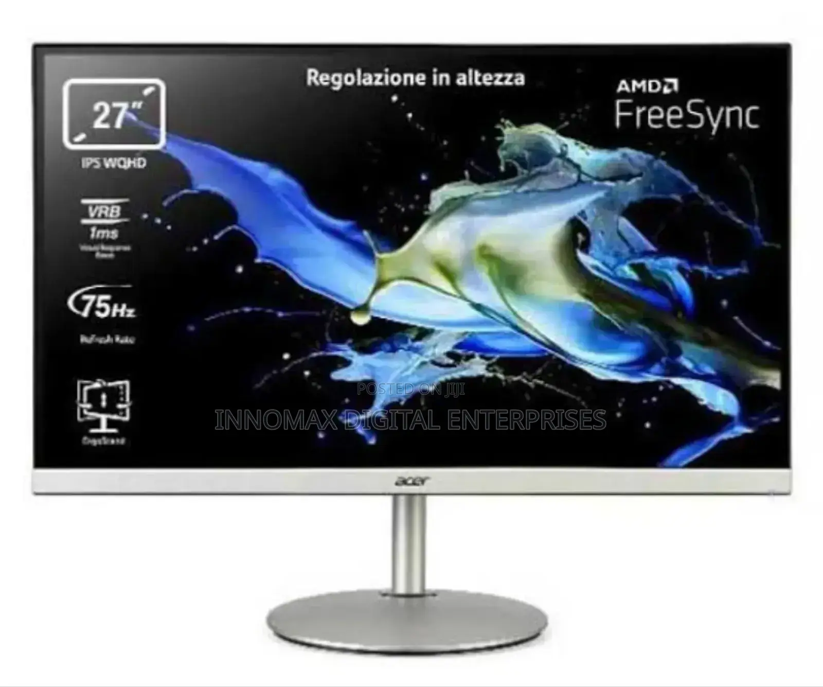 Acer 27"Wqhd Ips Frameless 75hz Amd Freesync,Hdmi Monitor