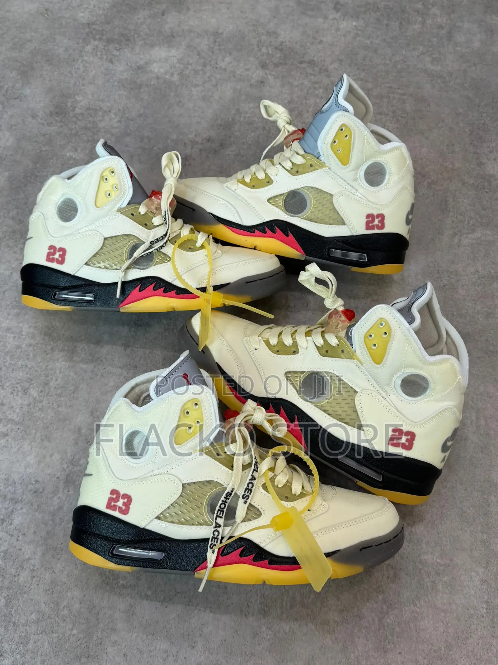 Original Air Jordan 5 Retro Off-White Sail Sneakers
