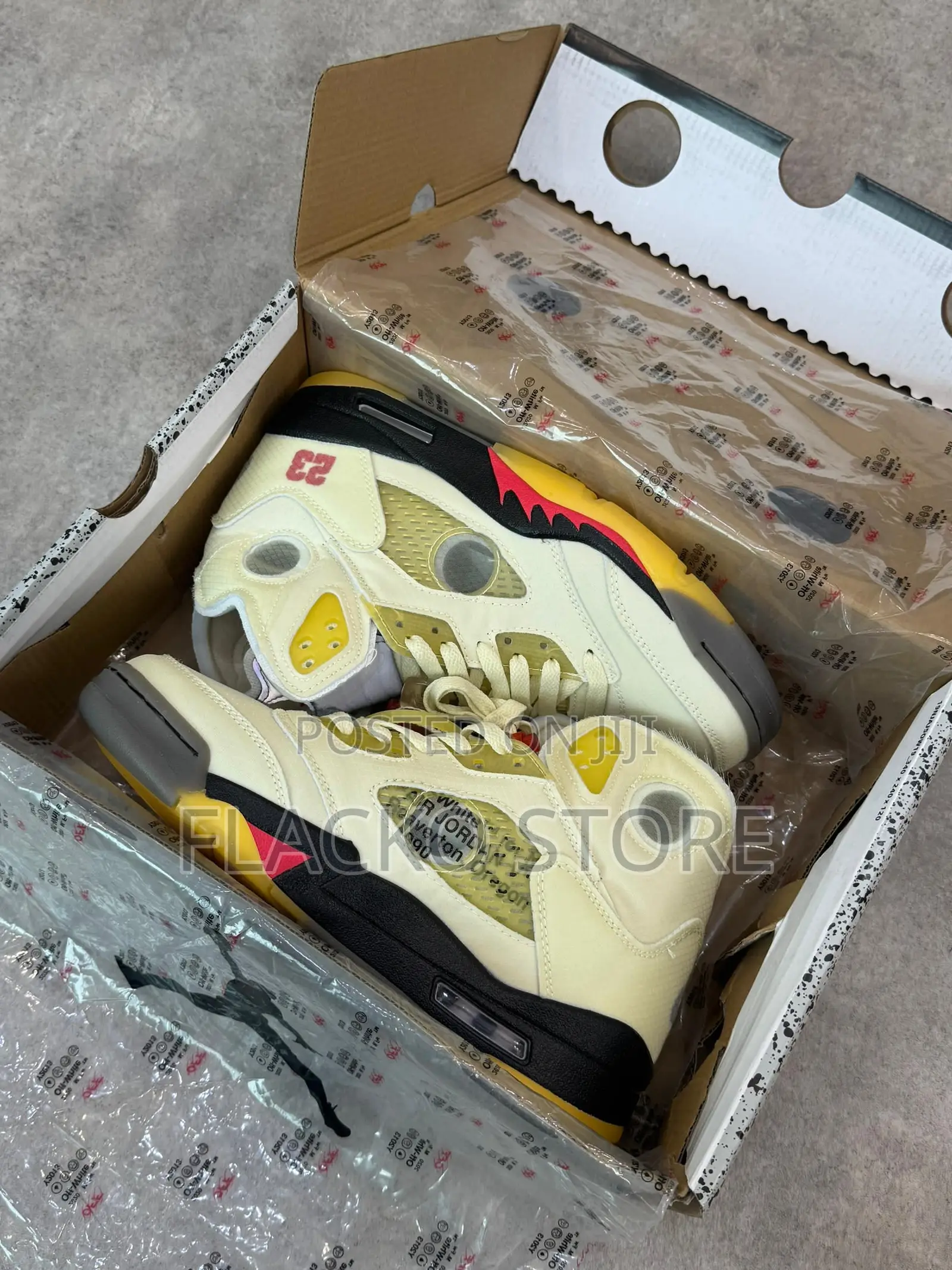 Original Air Jordan 5 Retro Off-White Sail Sneakers
