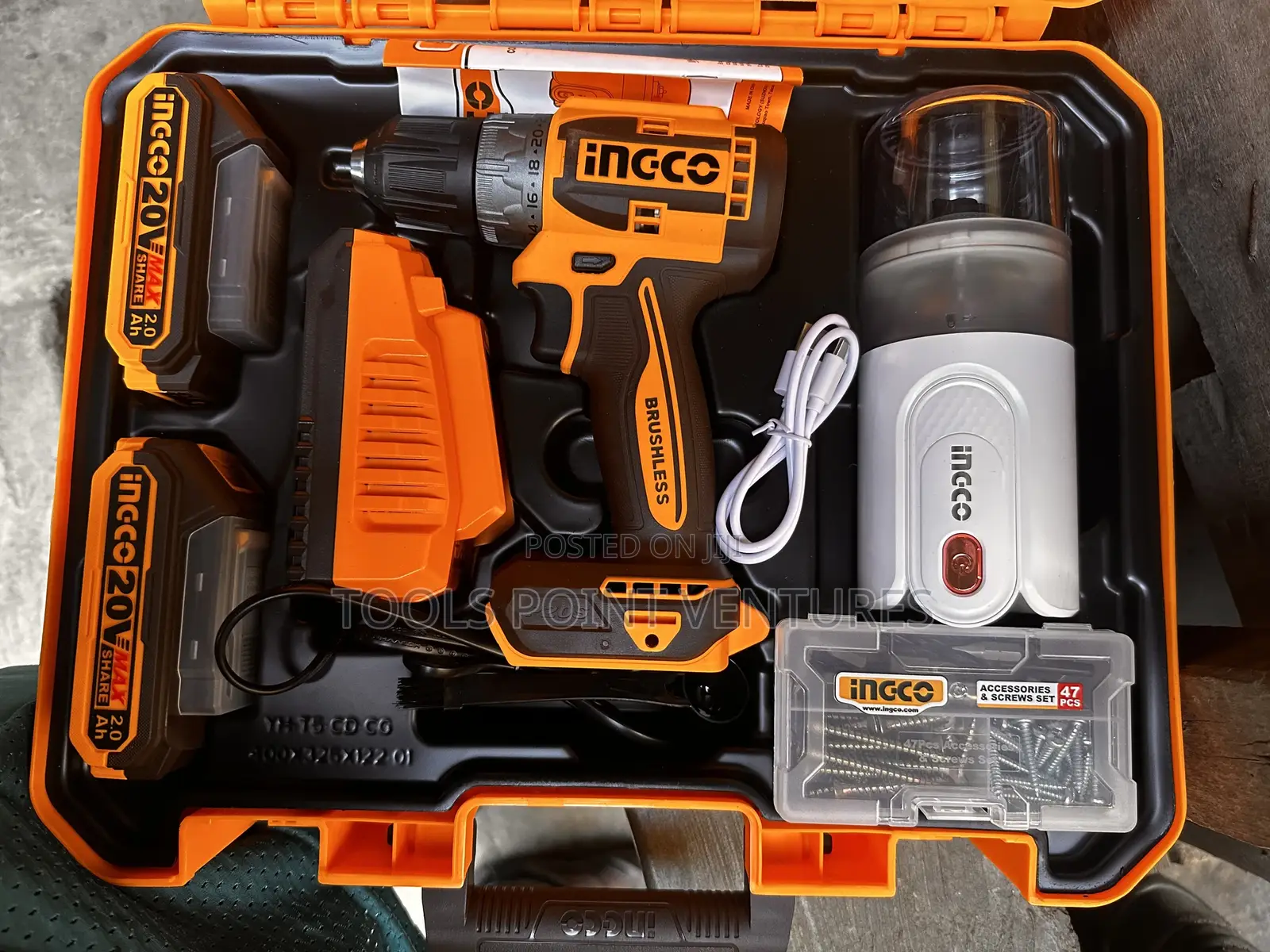 Ingco 20vcombo Cordless Screw-Machine With Coffee Grinder