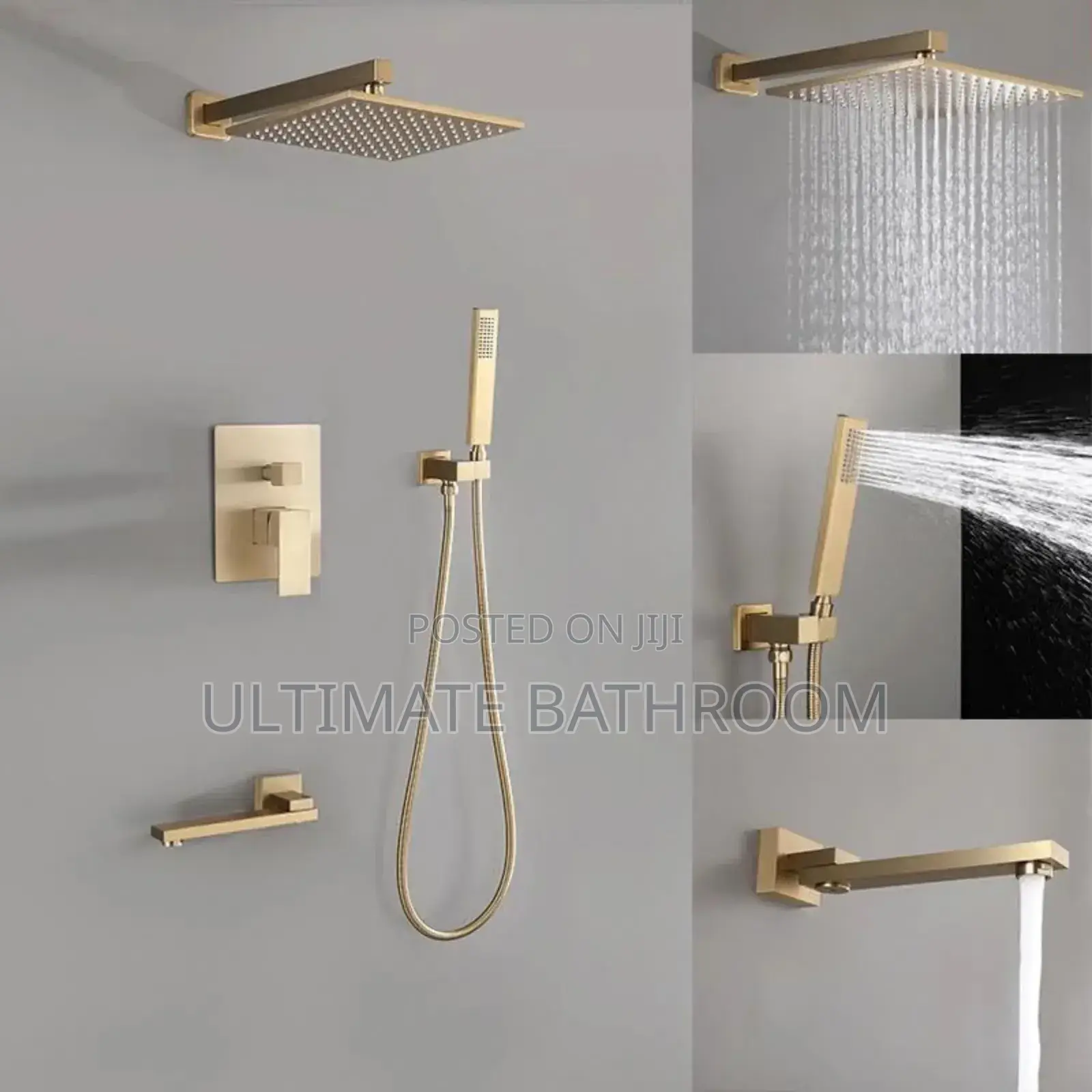 Brush Gold 5ways Conduit Shower With Movable Tap