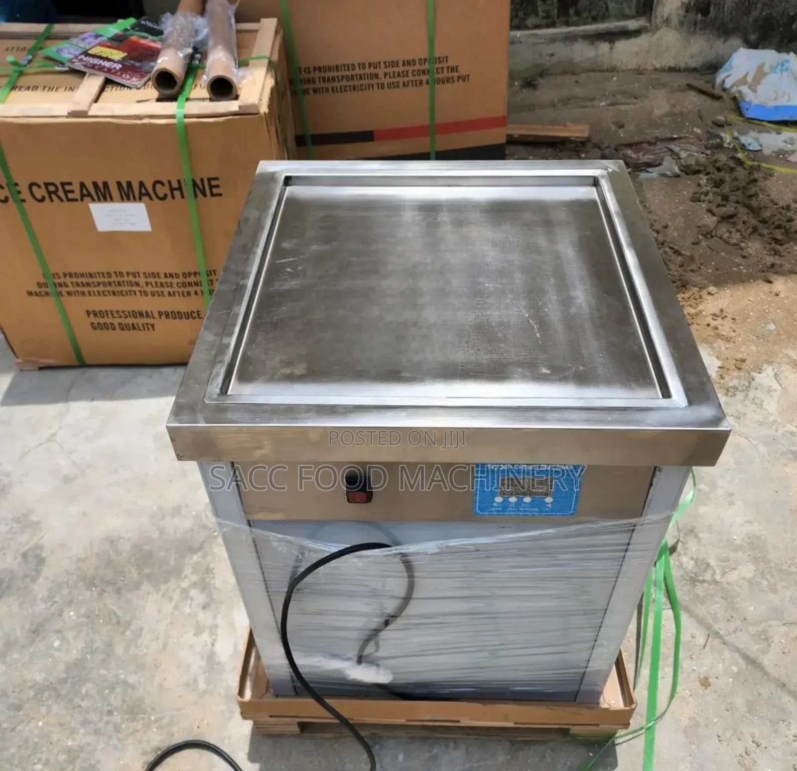 Single Square Fry Ice Cream Machine