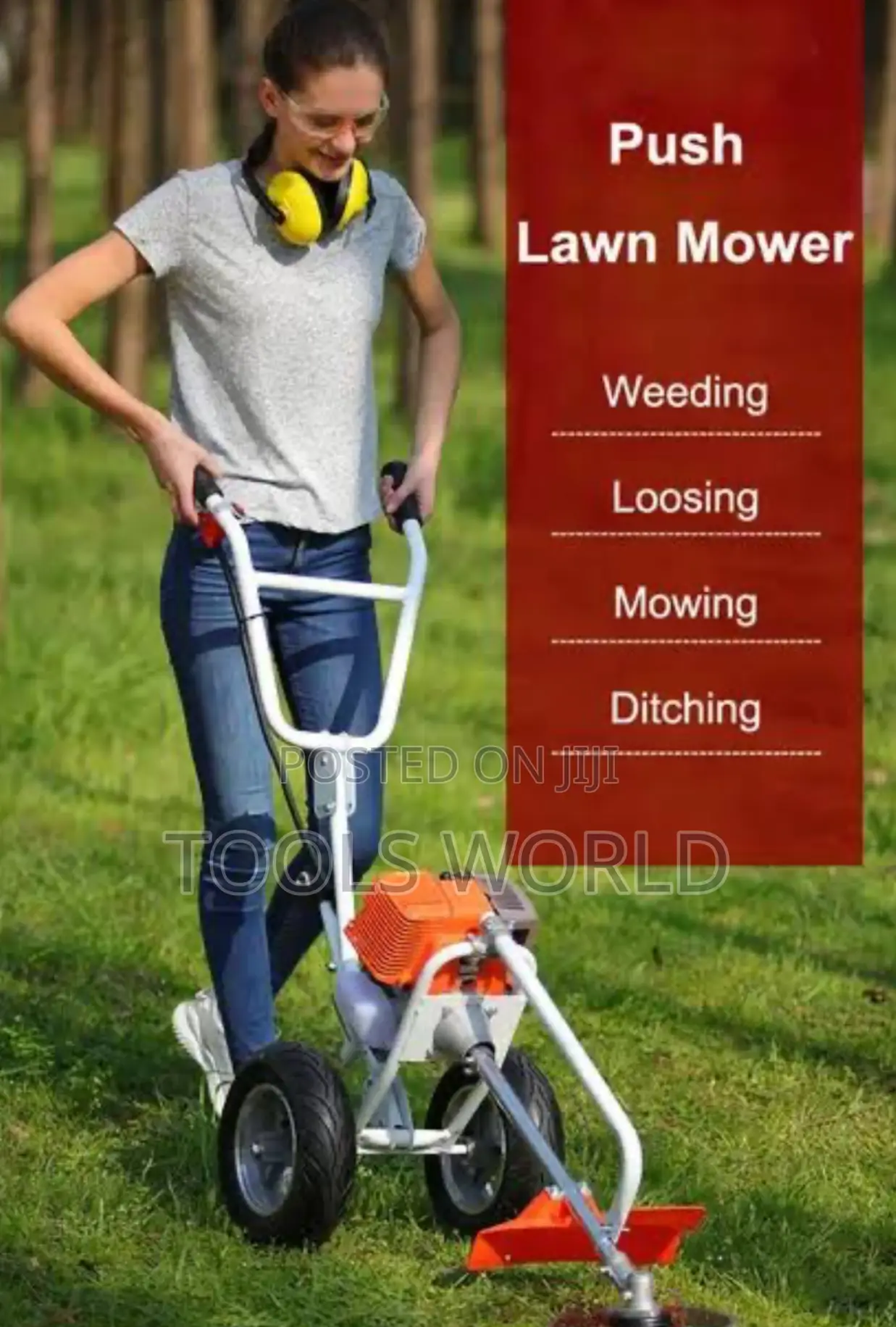 Wheel Hand Push Lawn Mower Brush Cutter Machine