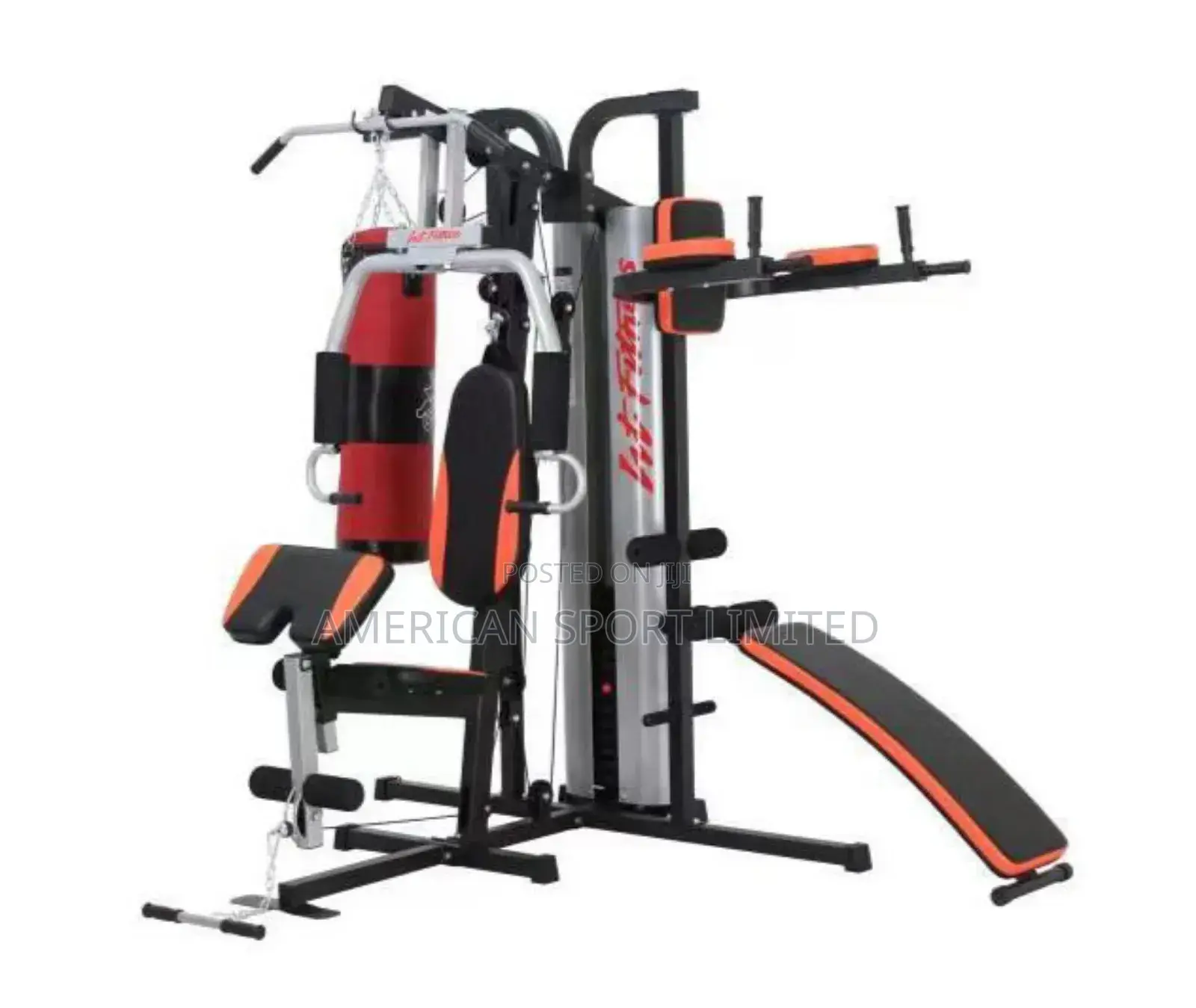 Three Station Multi Gym With Punching Bag