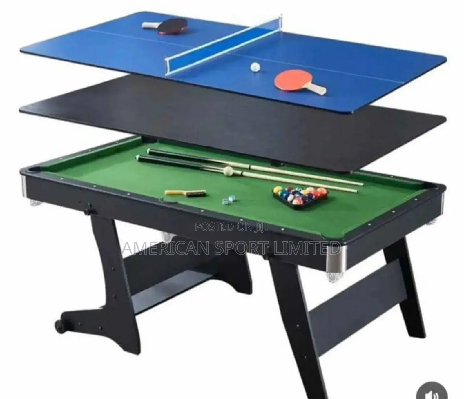7ft 3 in 1 Snooker Table With Table Tennis