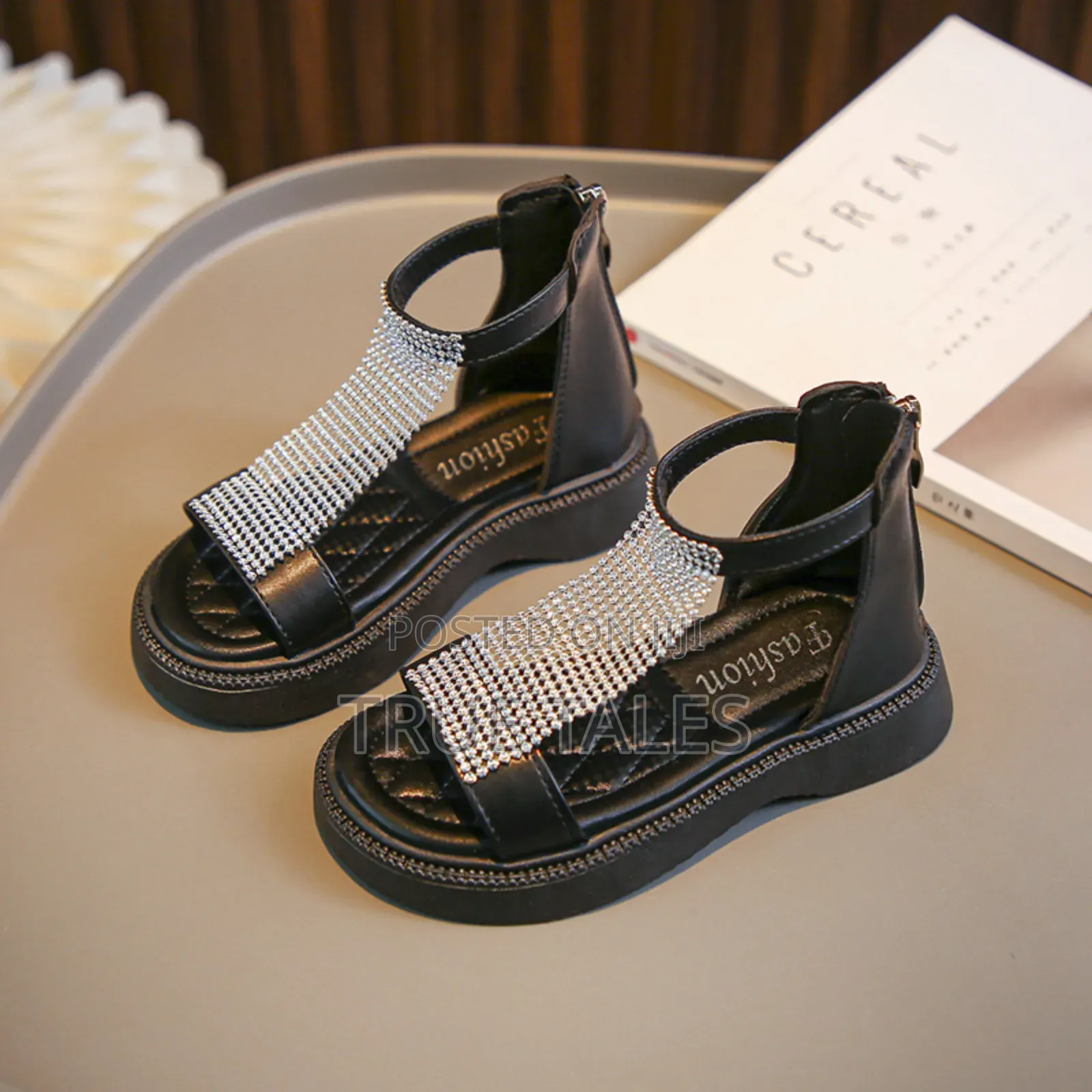 Girls' Quality Solid Sandals With Mesh Design Sizes 25 To 37