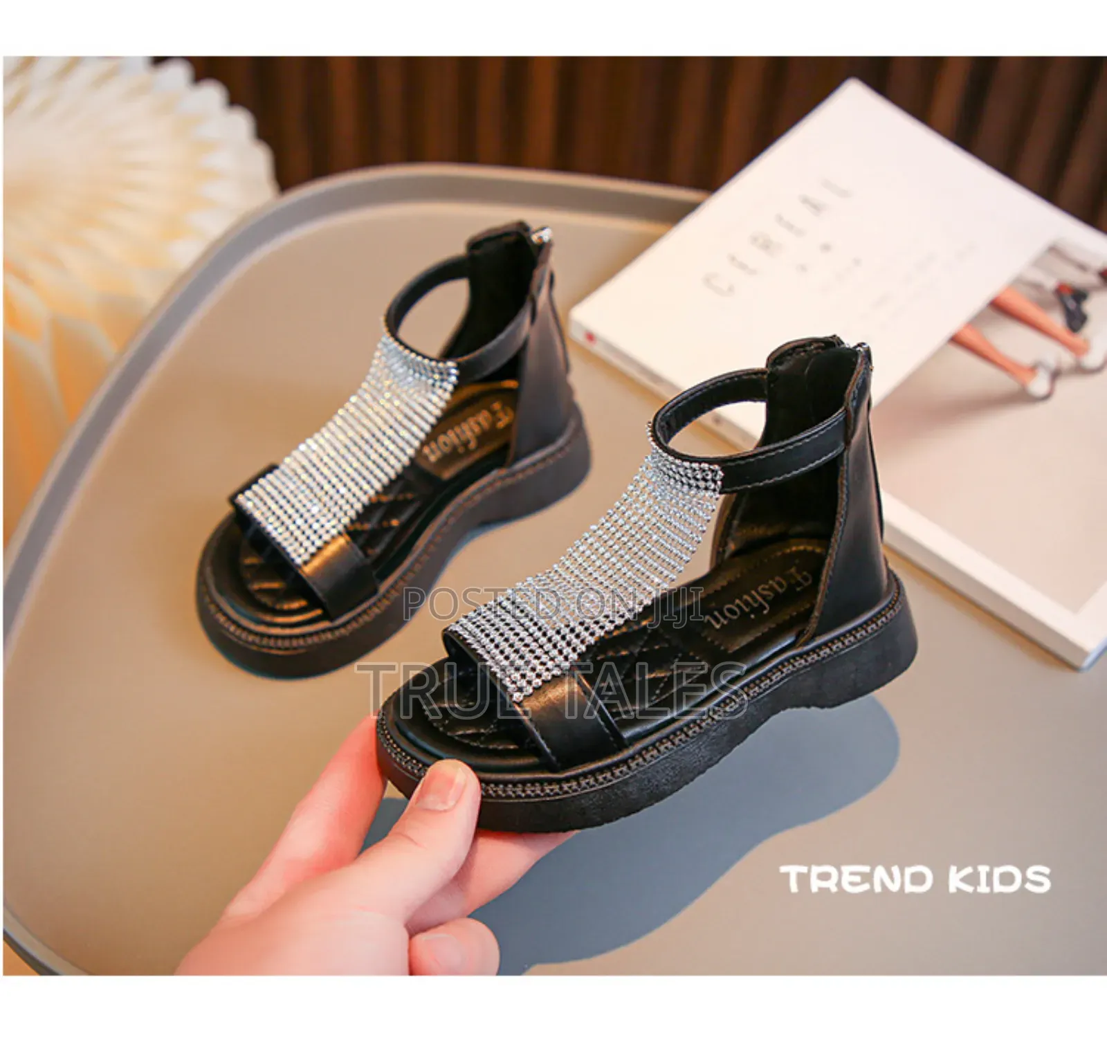Girls' Quality Solid Sandals With Mesh Design Sizes 25 To 37