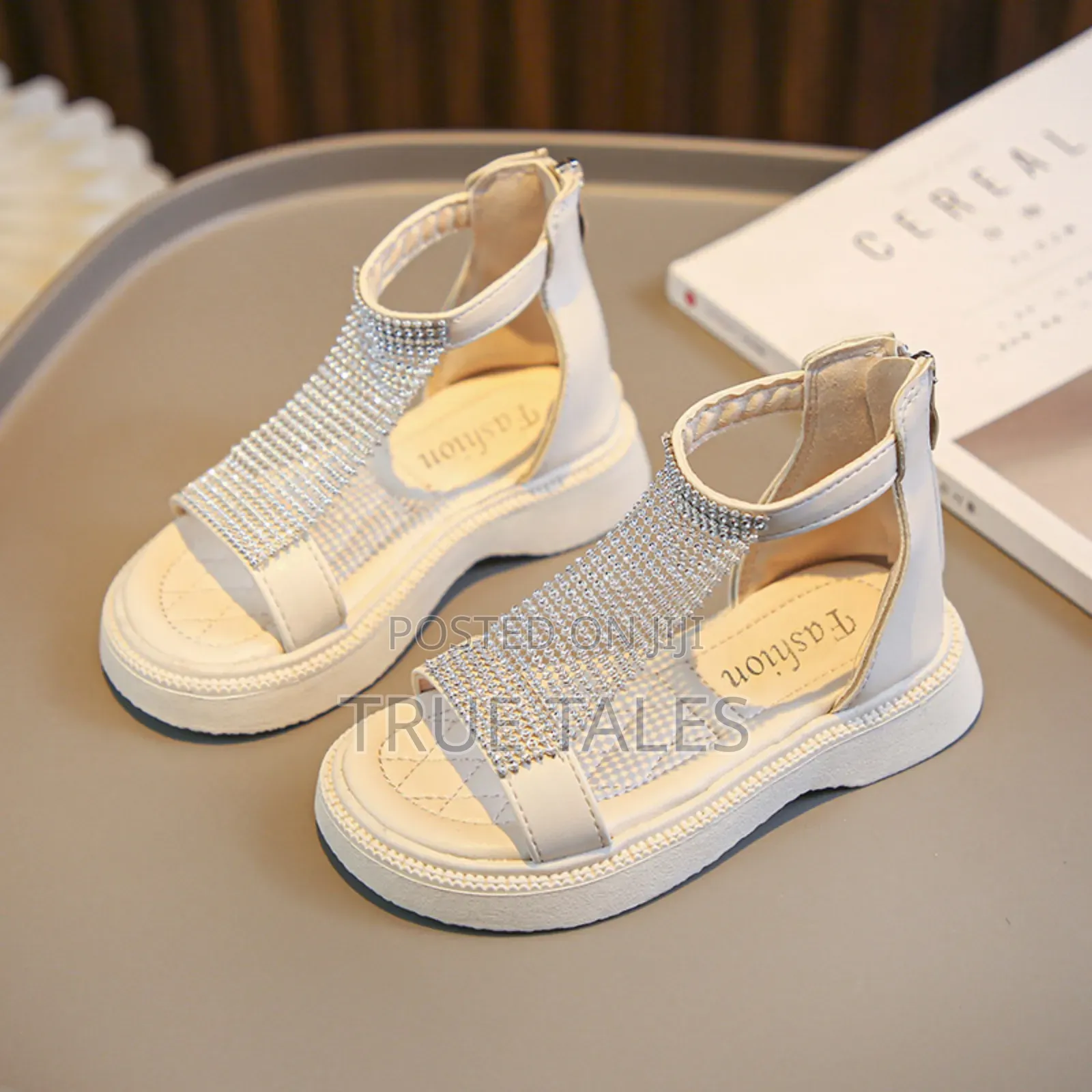 Girls' Quality Solid Sandals With Mesh Design Sizes 25 To 37