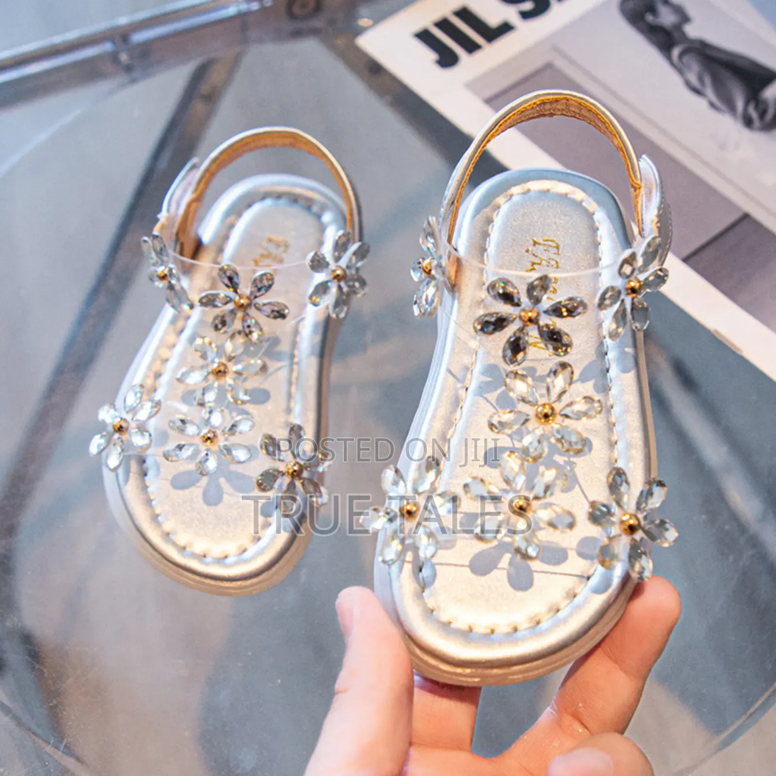 Girls' Crystal Embellished Sandals Sizes 25 To 36