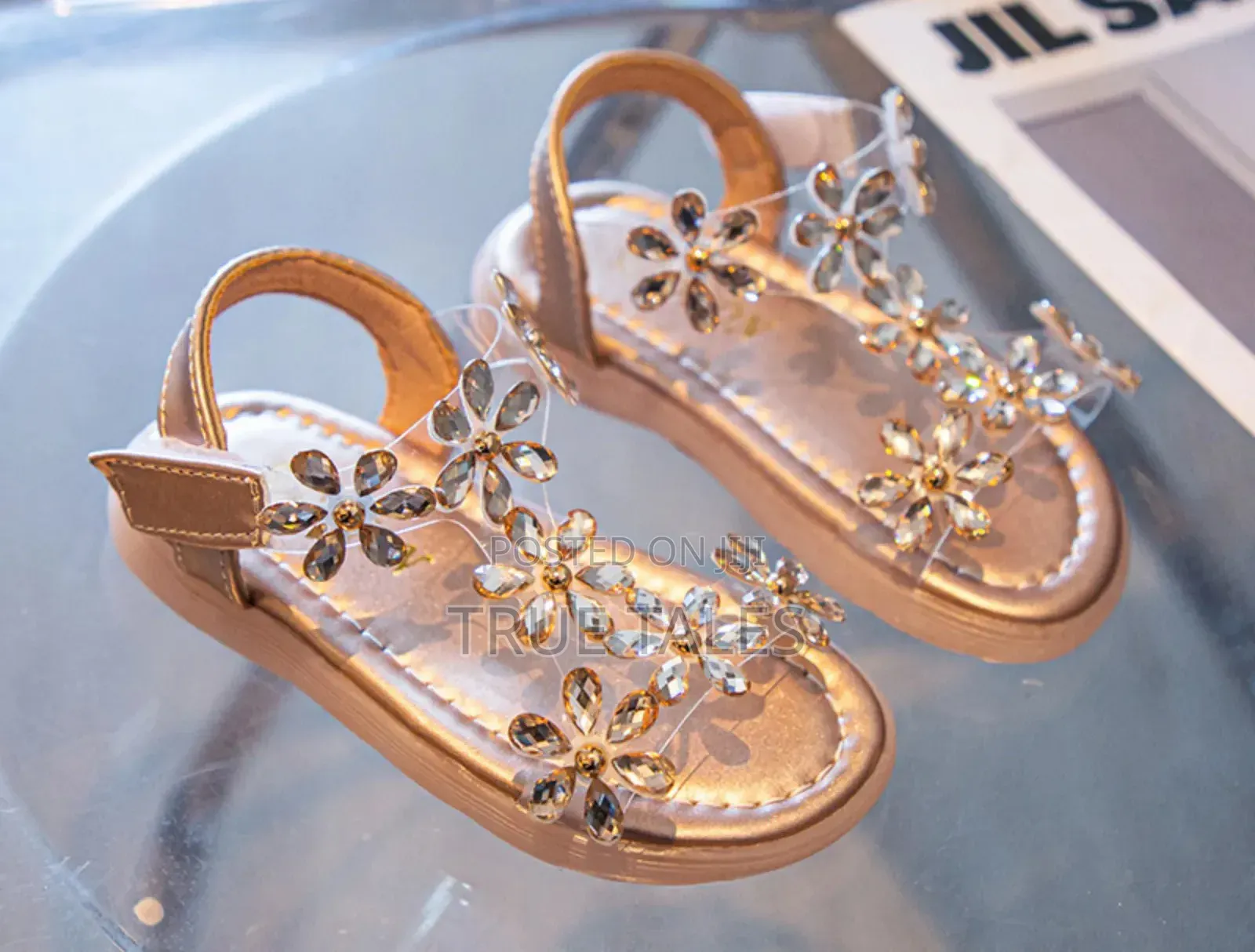 Girls' Crystal Embellished Sandals Sizes 25 To 36