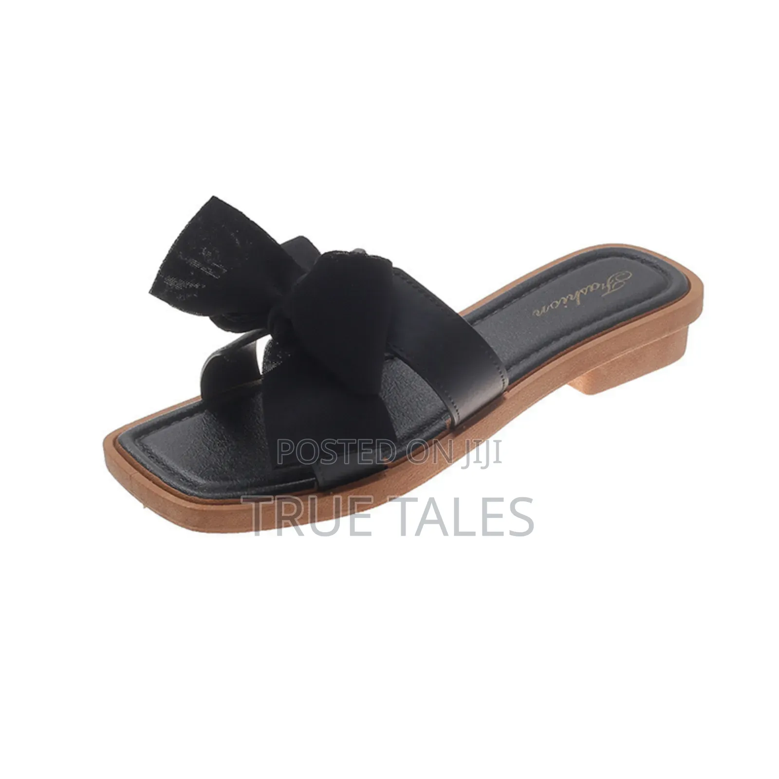 Ladies Hermes Design Slippers With Bow