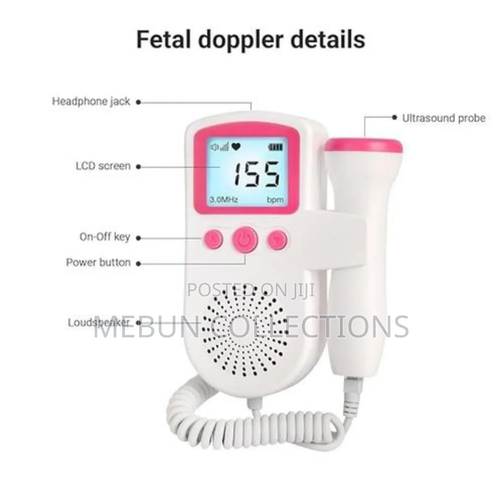 Portable Fetal Doppler/Baby Heartbeat Monitor