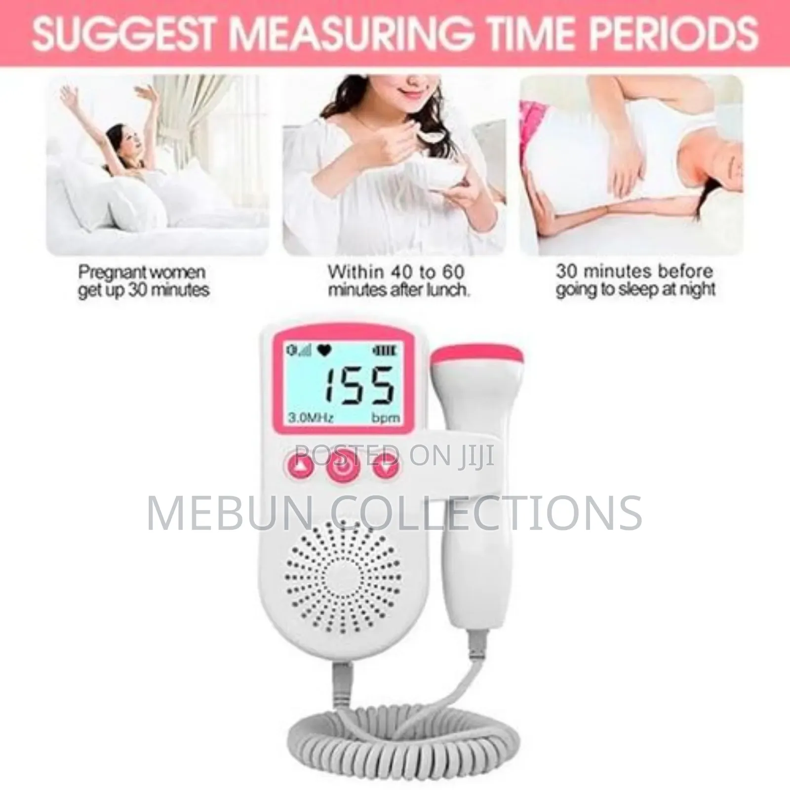 Portable Fetal Doppler/Baby Heartbeat Monitor