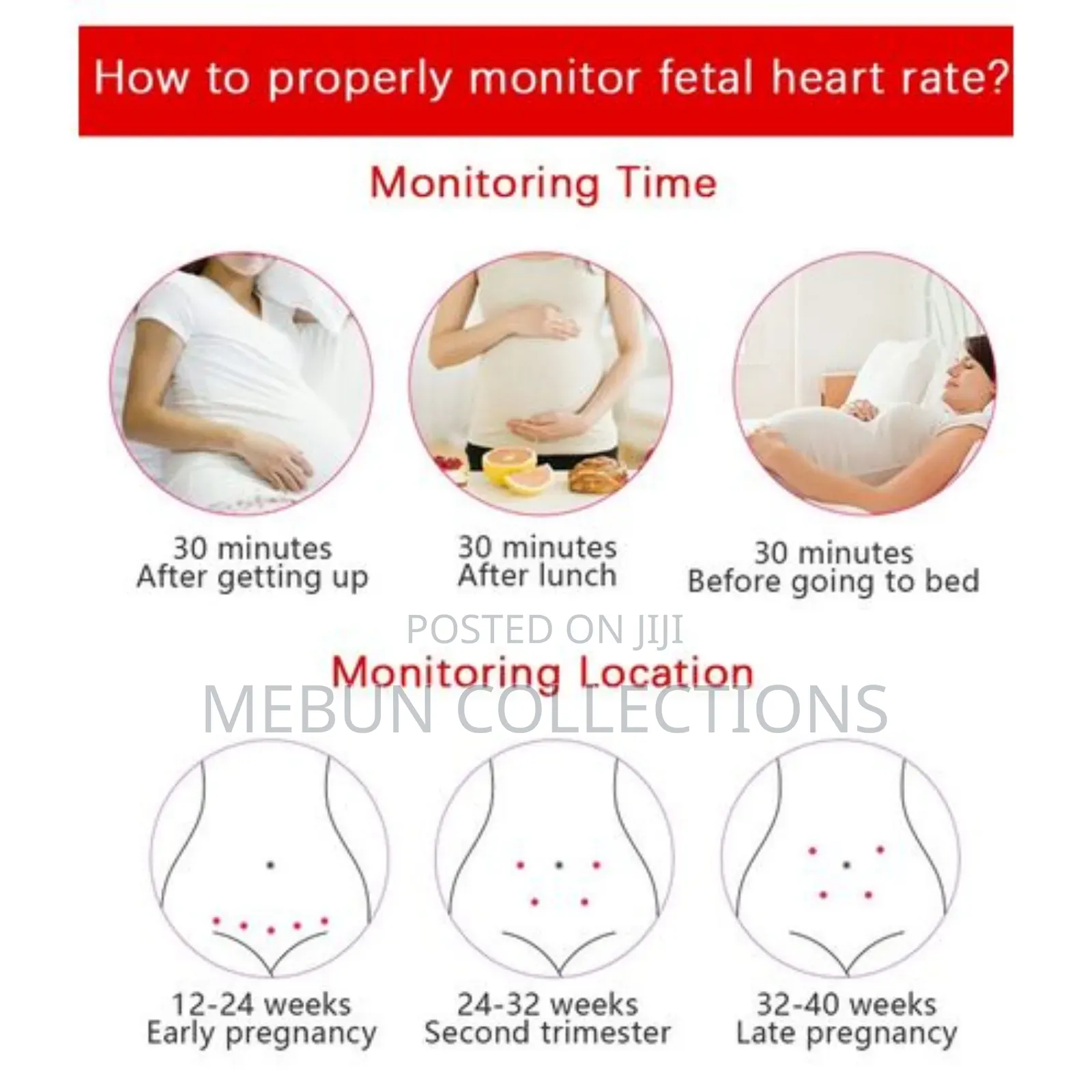 Portable Fetal Doppler/Baby Heartbeat Monitor
