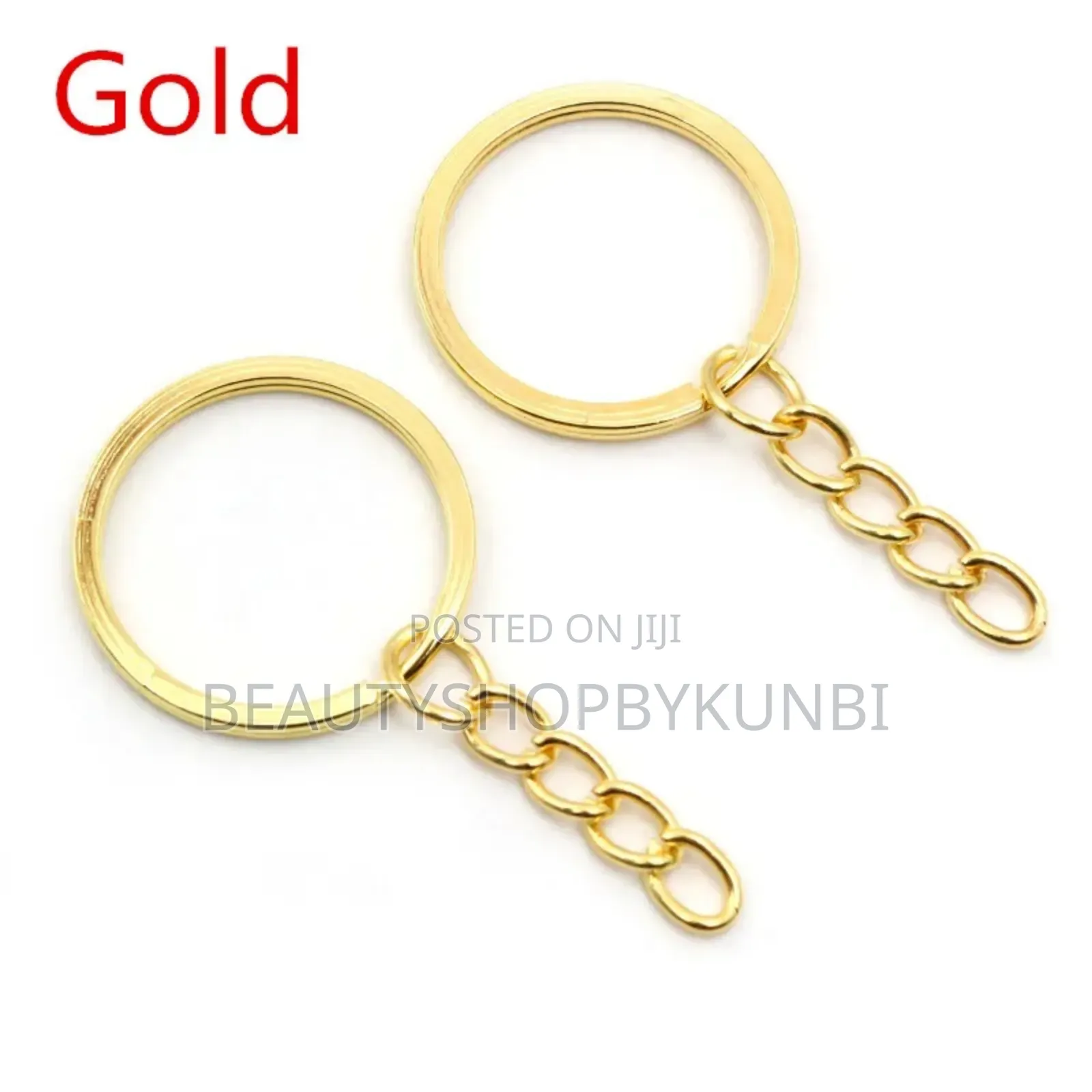 Key Ring With Chain for DIY Resin Craft (Pack of 12 Pieces)