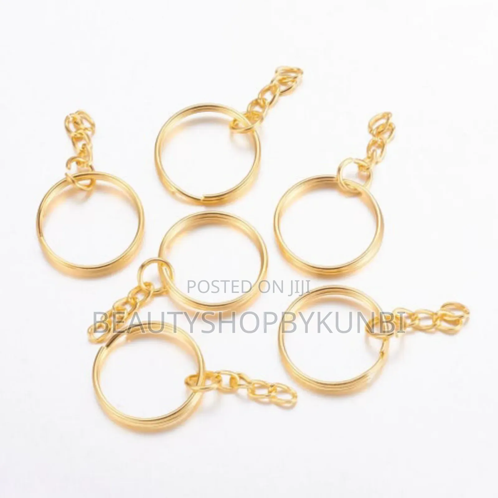 Key Ring With Chain for DIY Resin Craft (Pack of 12 Pieces)