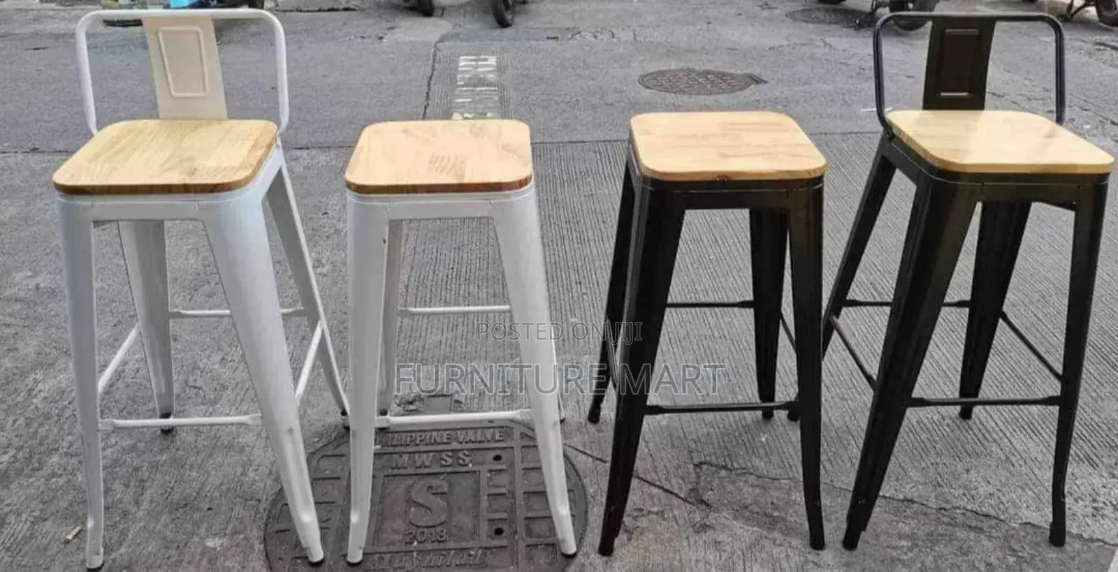 Wooden Stools With Metal Legs