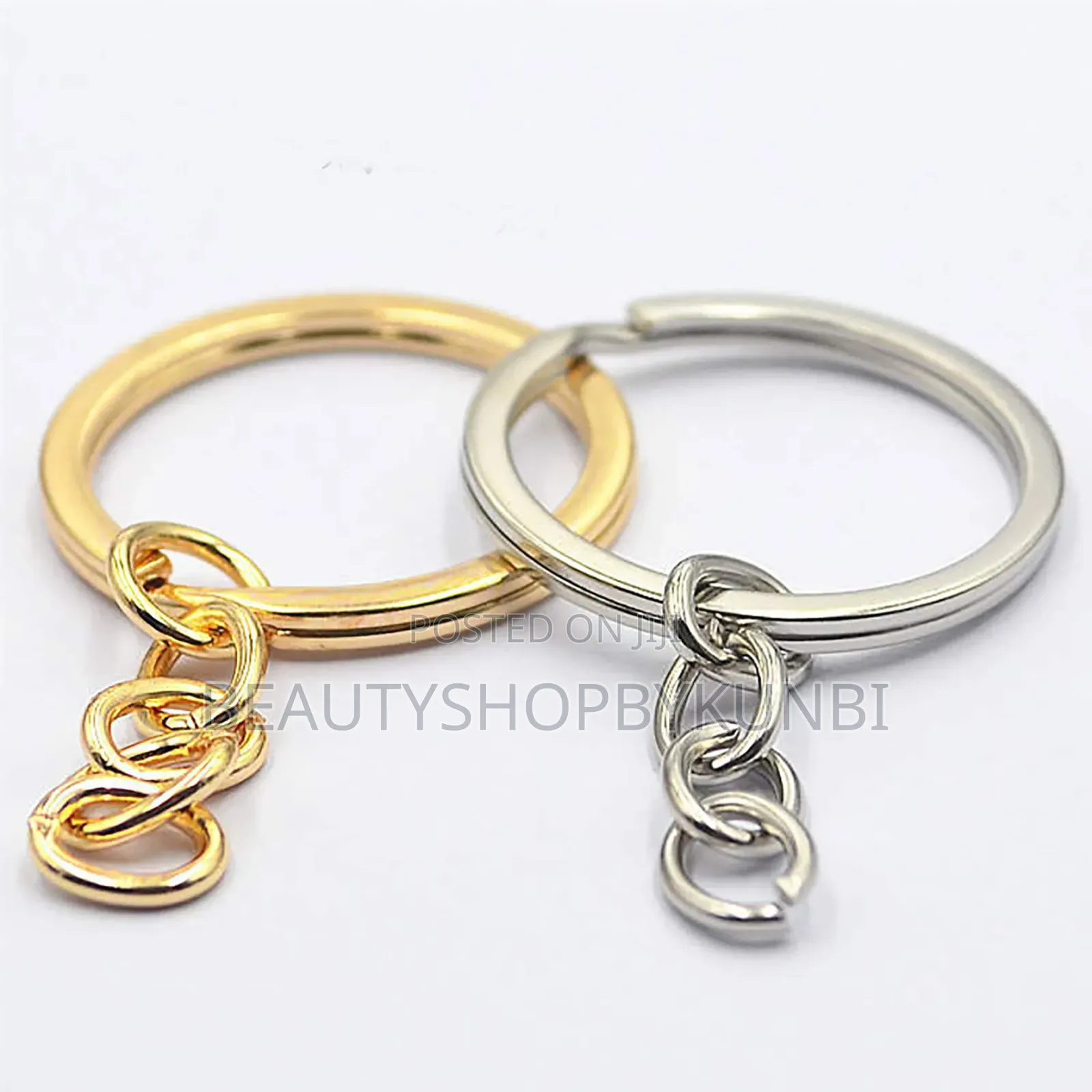 Key Ring With Chain for DIY Resin Craft (Pack of 12 Pieces)