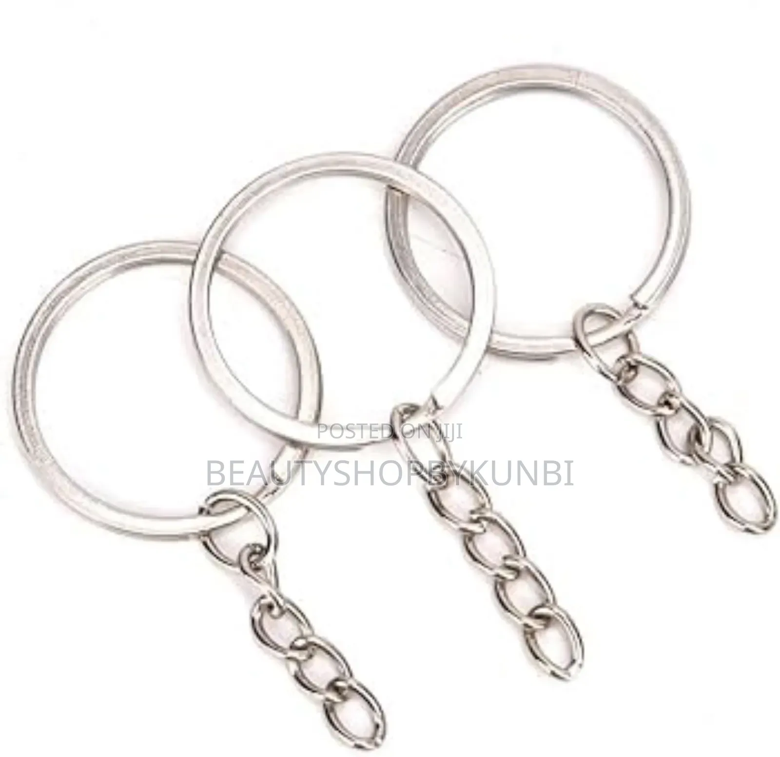 Key Ring With Chain for DIY Resin Craft (Pack of 12 Pieces)