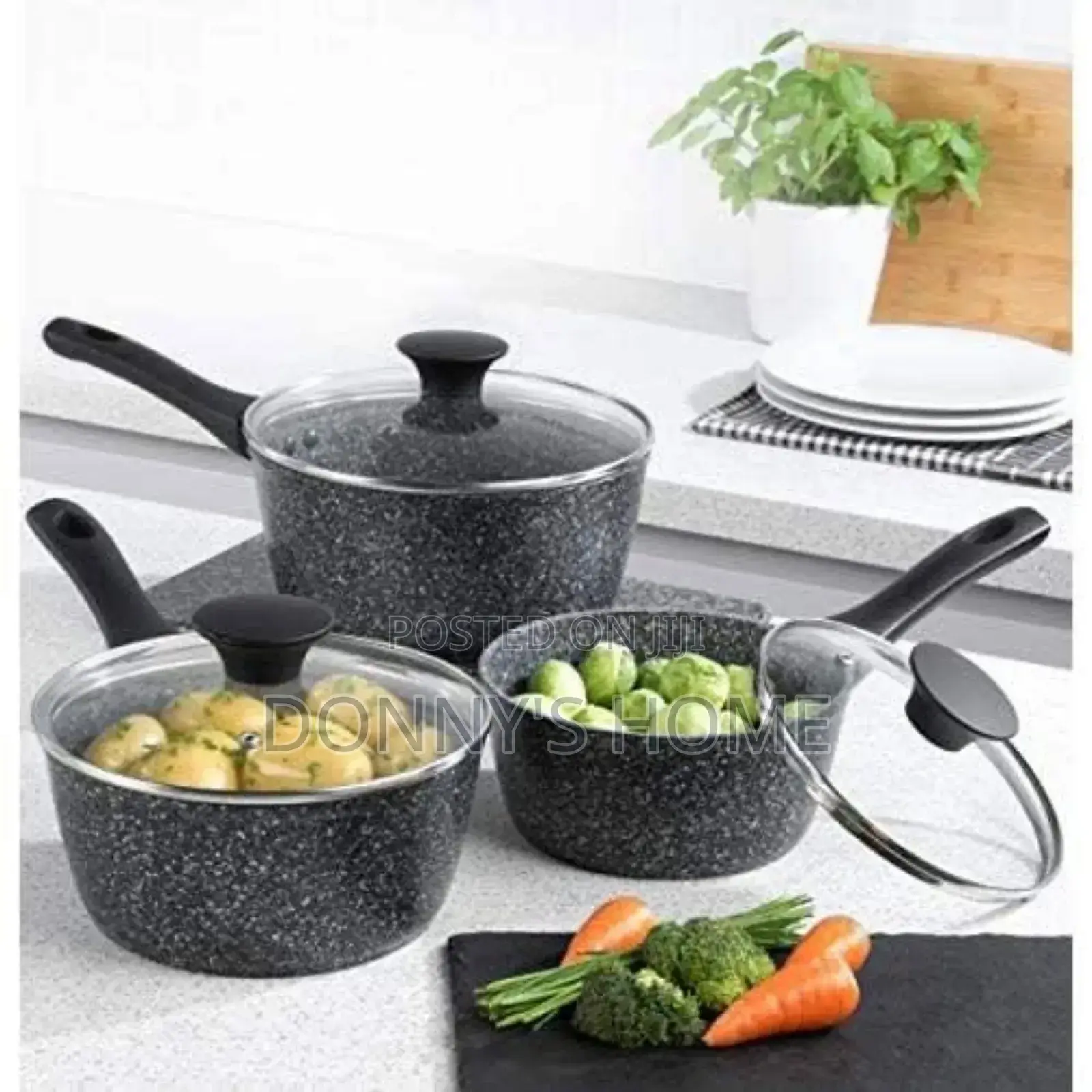 Salter Megastone 3 Piece Non-Stick Sauce Pan