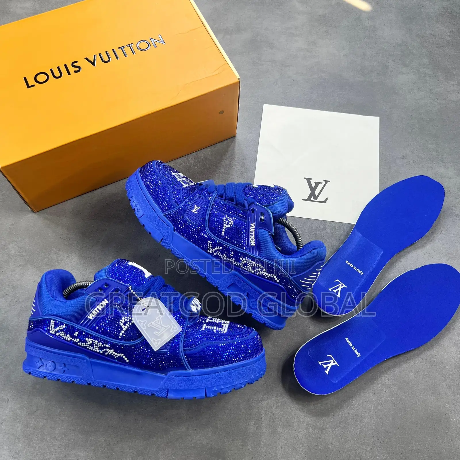 Louis Vuitton LV Trainer Maxi Blue ‘Swarovski Crystal’ Snks”
