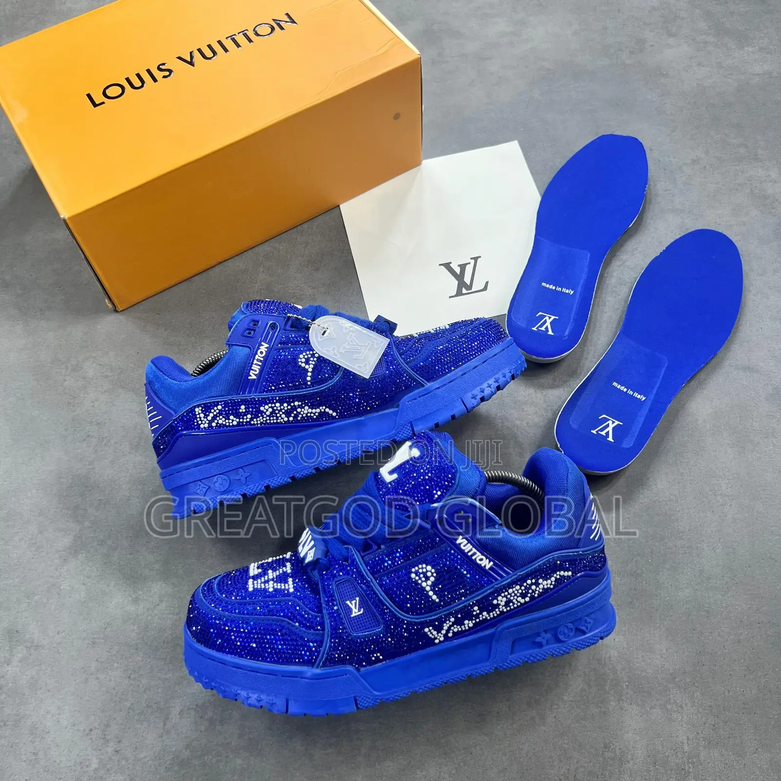 Louis Vuitton LV Trainer Maxi Blue ‘Swarovski Crystal’ Snks”
