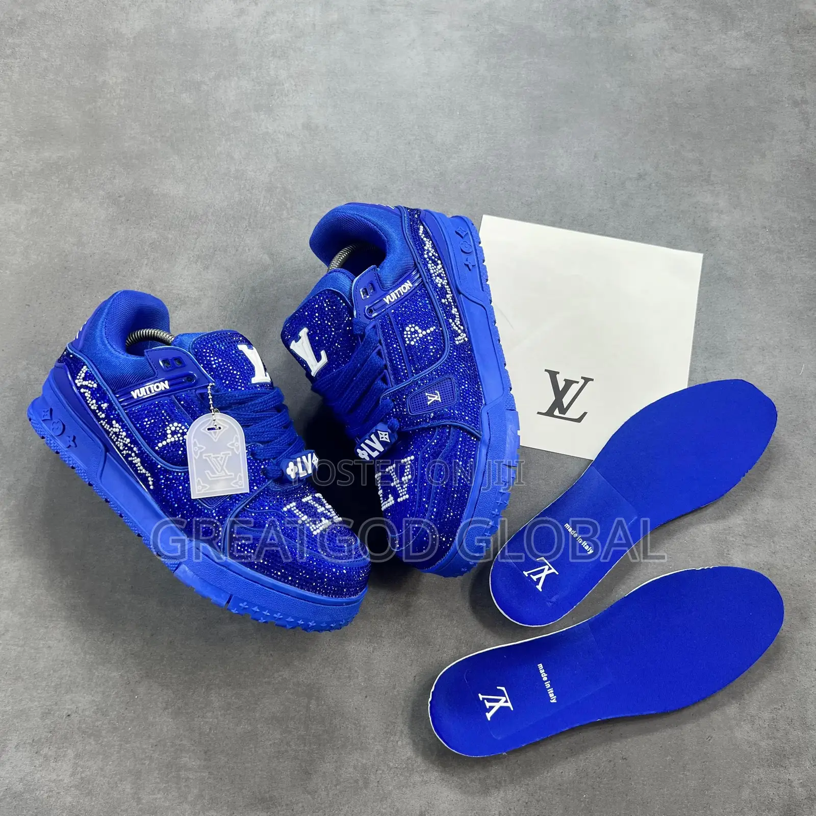 Louis Vuitton LV Trainer Maxi Blue ‘Swarovski Crystal’ Snks”
