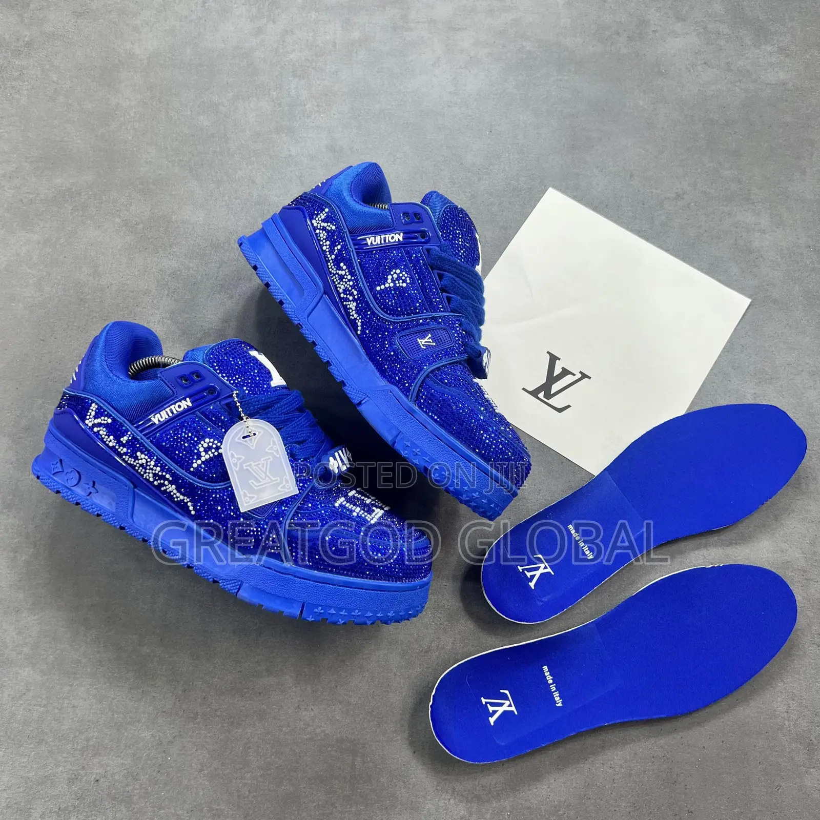 Louis Vuitton LV Trainer Maxi Blue ‘Swarovski Crystal’ Snks”