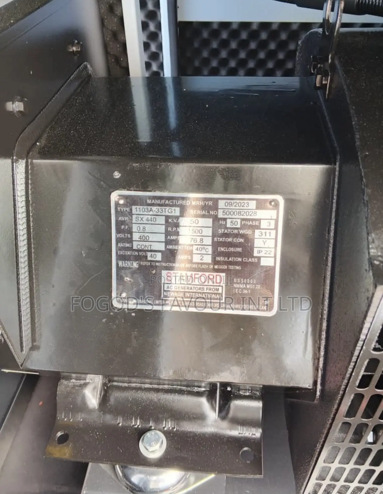 50kva Perkins Soundproof Diesel Generator 100% Copper Coil