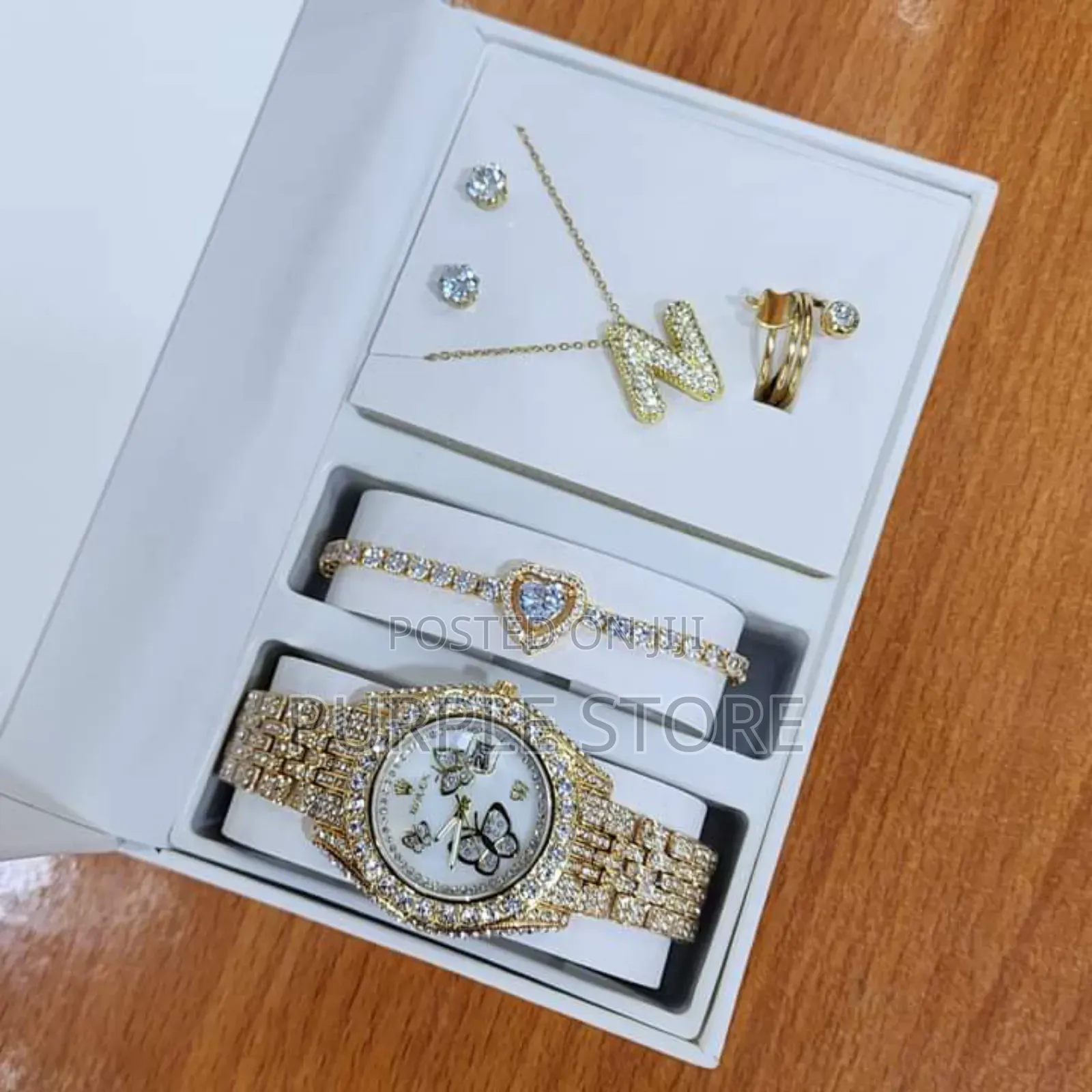 Rolex Women Watch Stone Gold