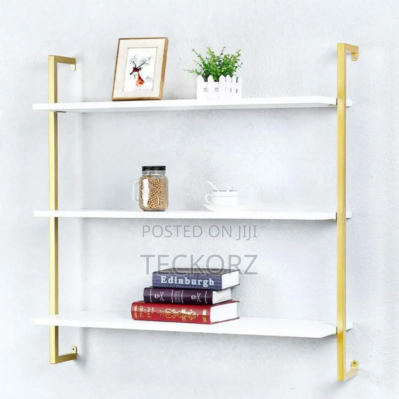Wall Mounted Golden Metal Shelve