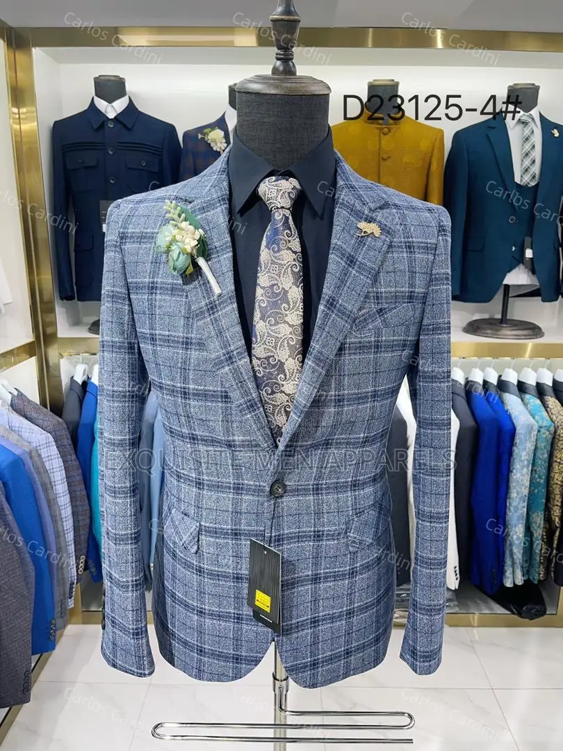 Quality Turkish Checkers Men’S Blazer Suit