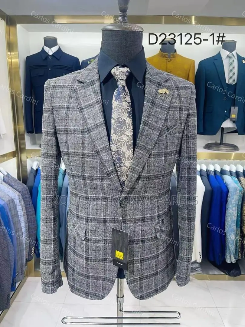 Quality Turkish Checkers Men’S Blazer Suit