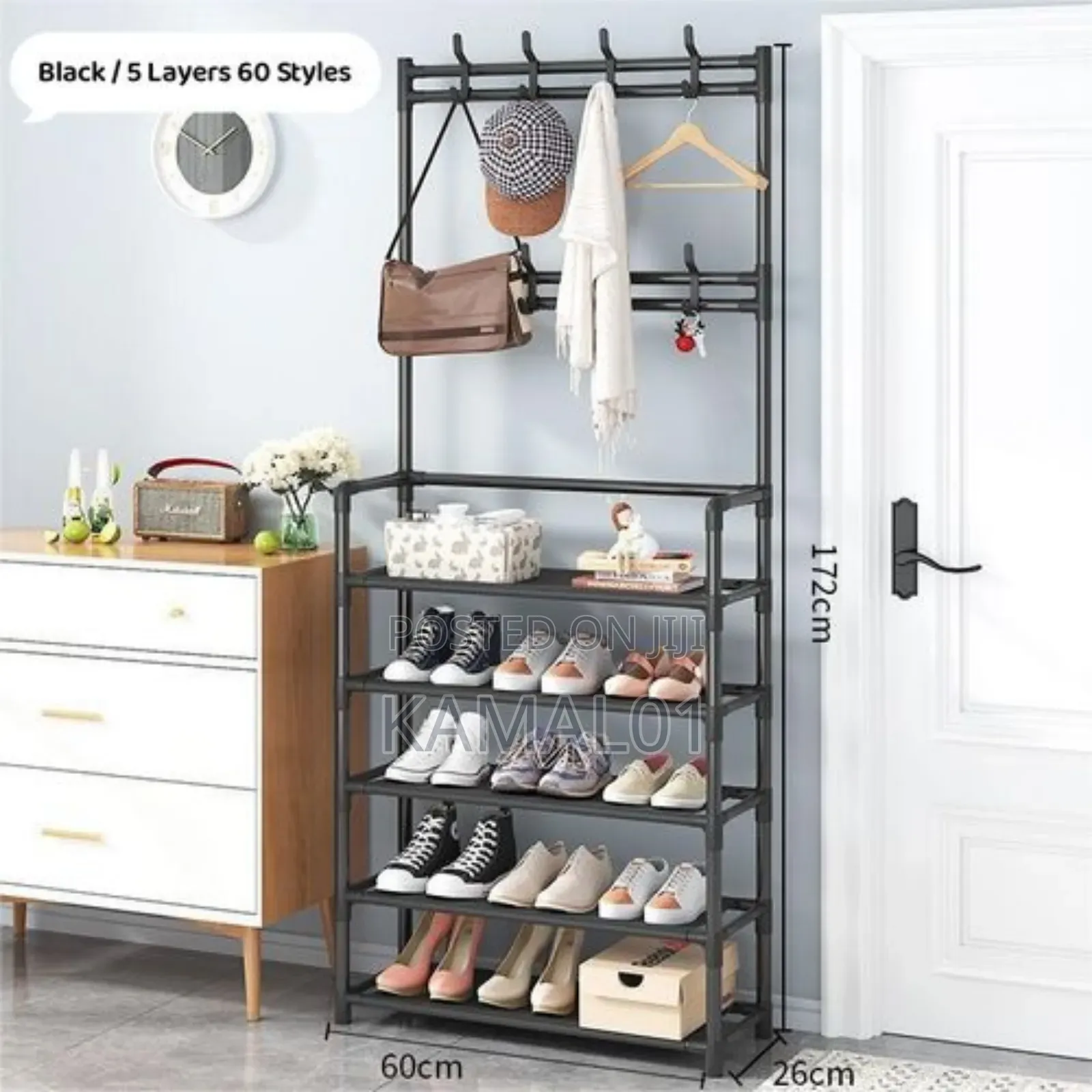 Bedroom/Living Room Coat Rack, Shoe Rack, Storage Wardrobe