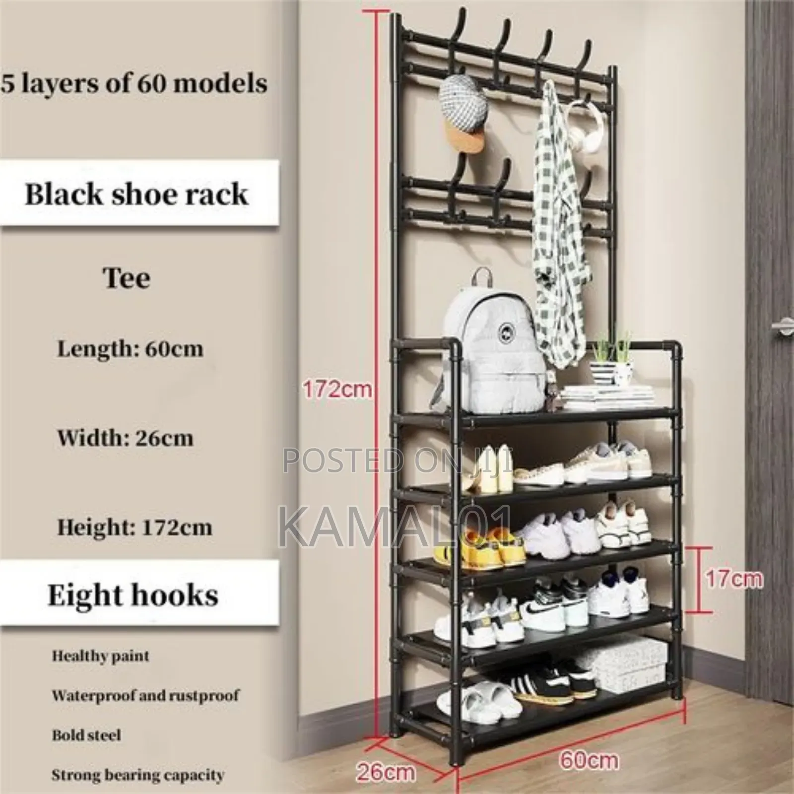 Bedroom/Living Room Coat Rack, Shoe Rack, Storage Wardrobe