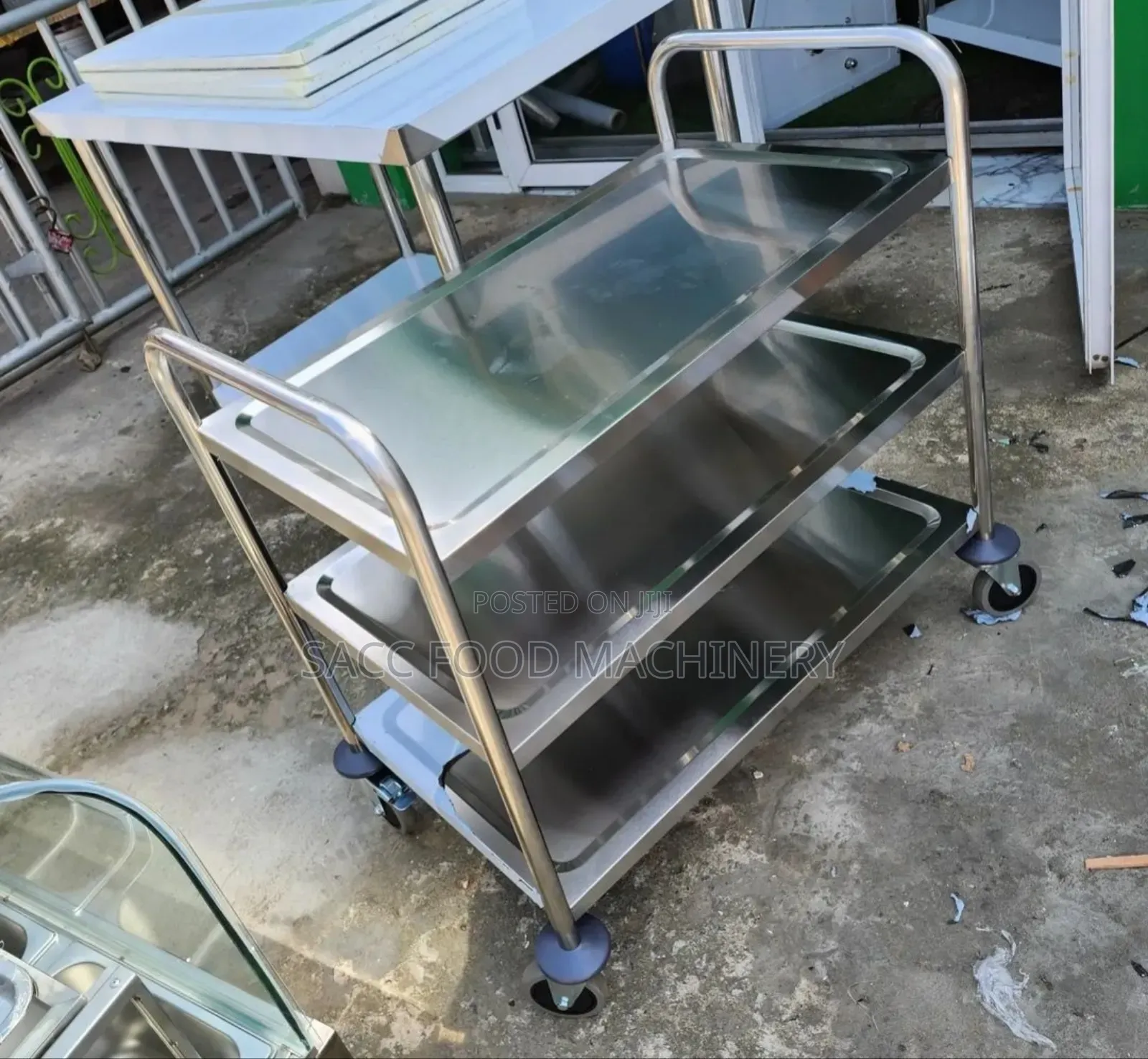 Stainless Steel Food Trolley (3 Layers)