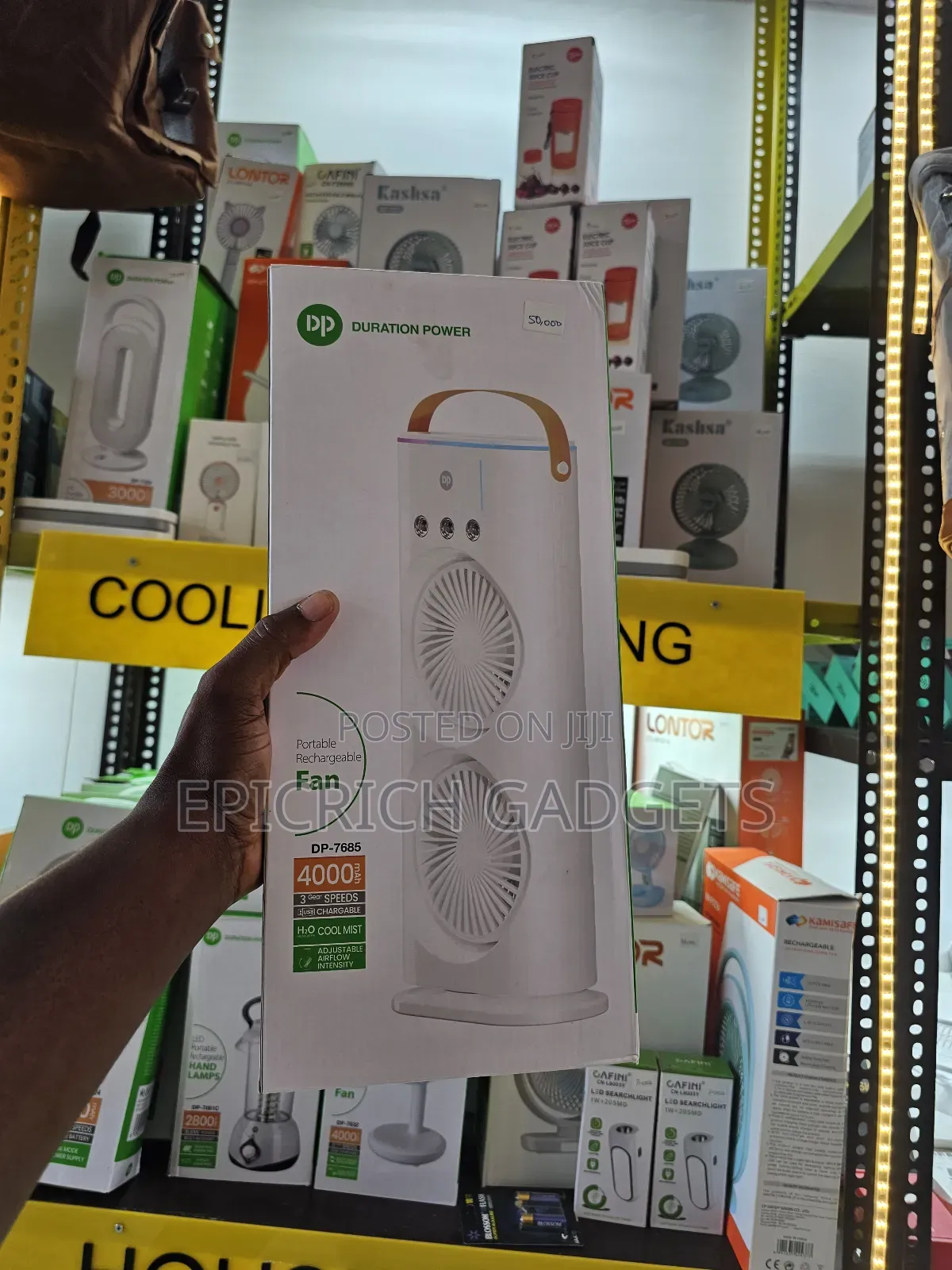 DP Mist Air Cooler Fan With Dual Blades.