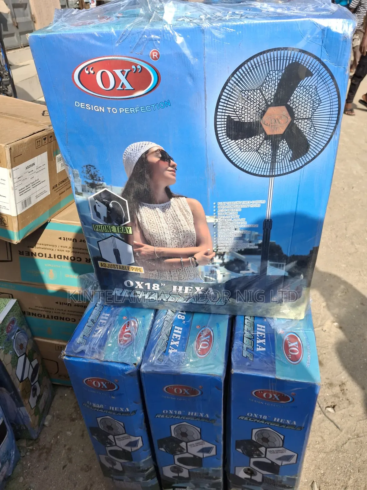 OX 18" Hexa Rechargeable Fan