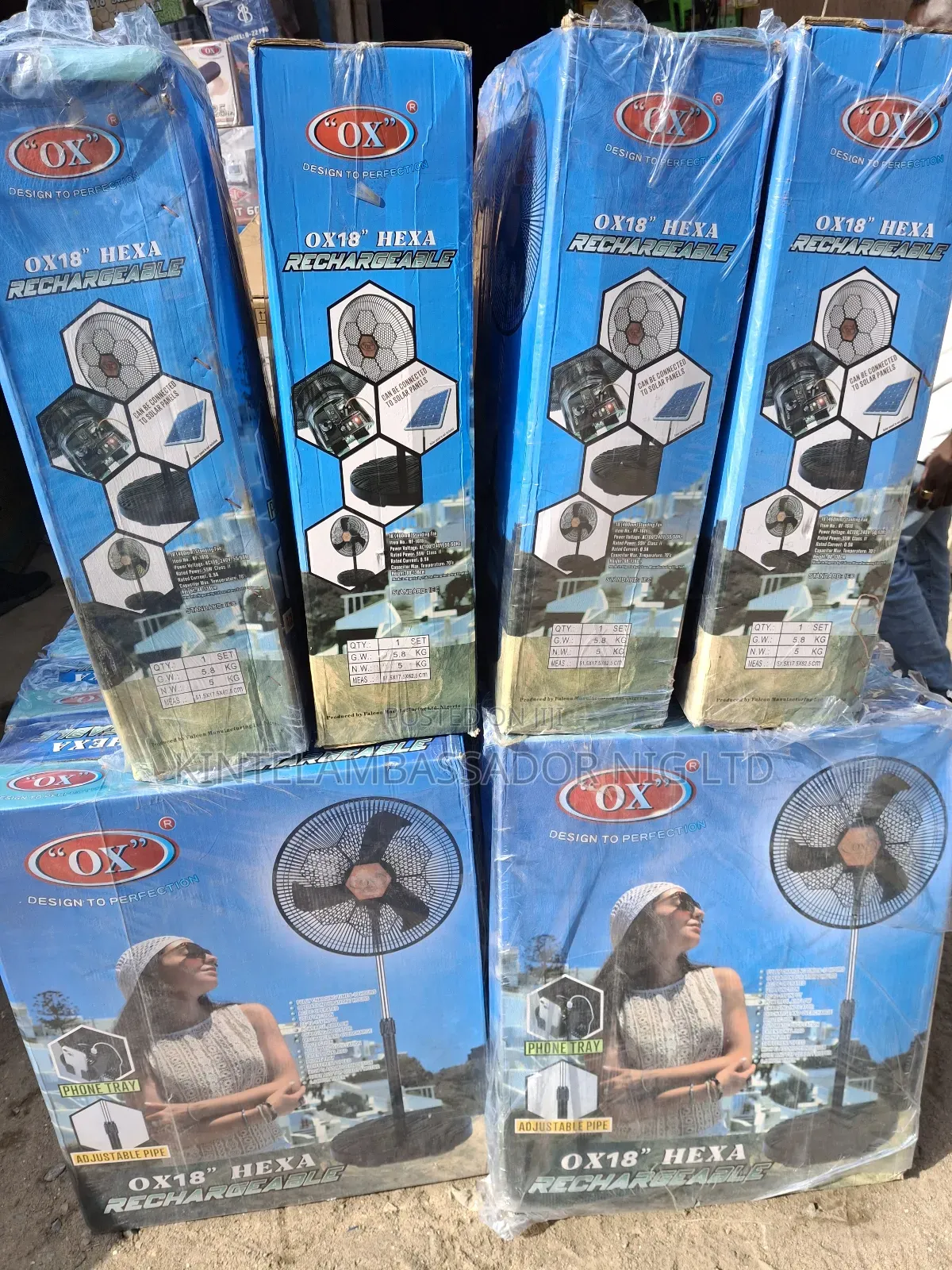 OX 18" Hexa Rechargeable Fan