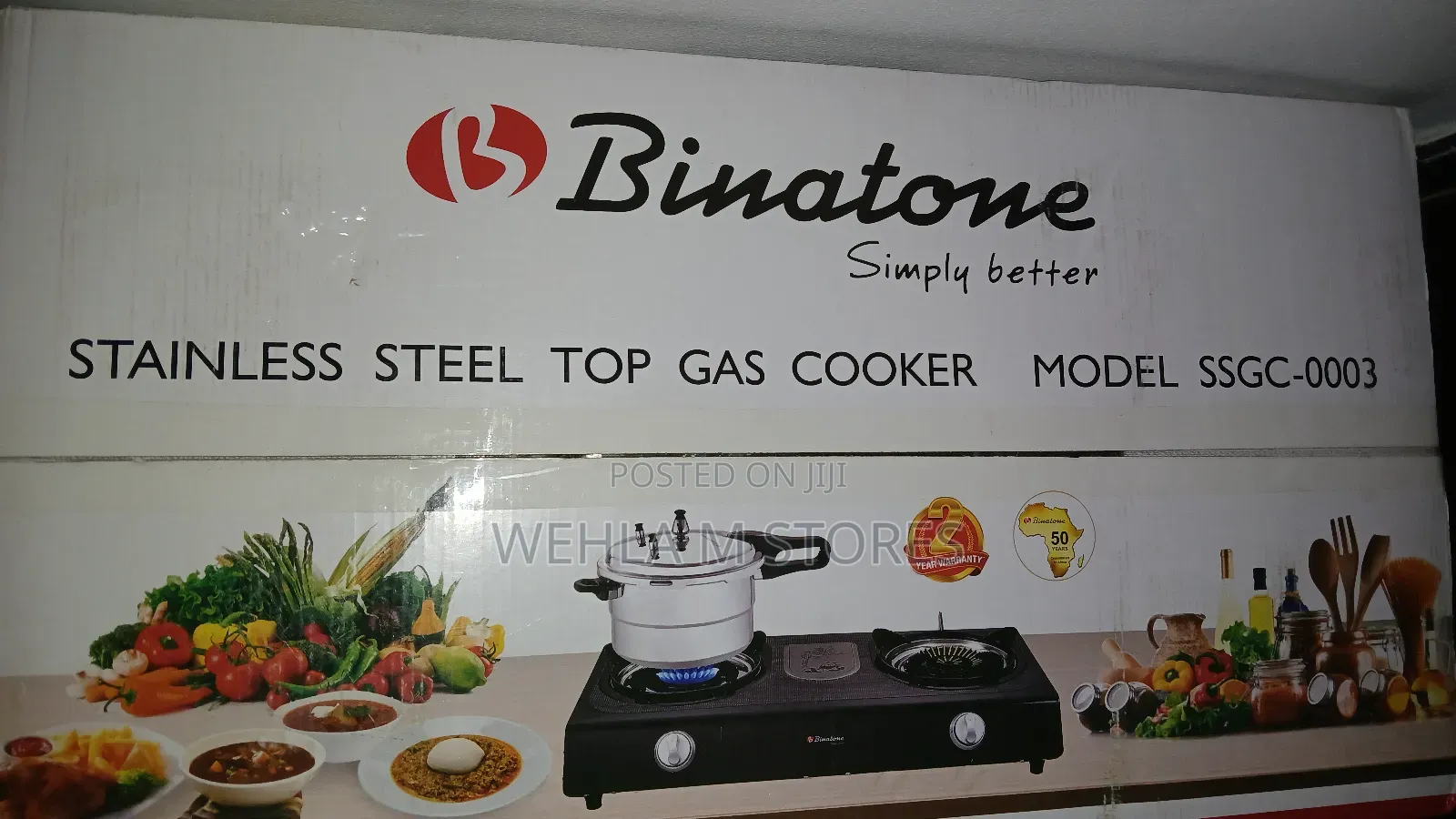 Binatone Stainless Steel Top Gas Cooker- SSGC-0003