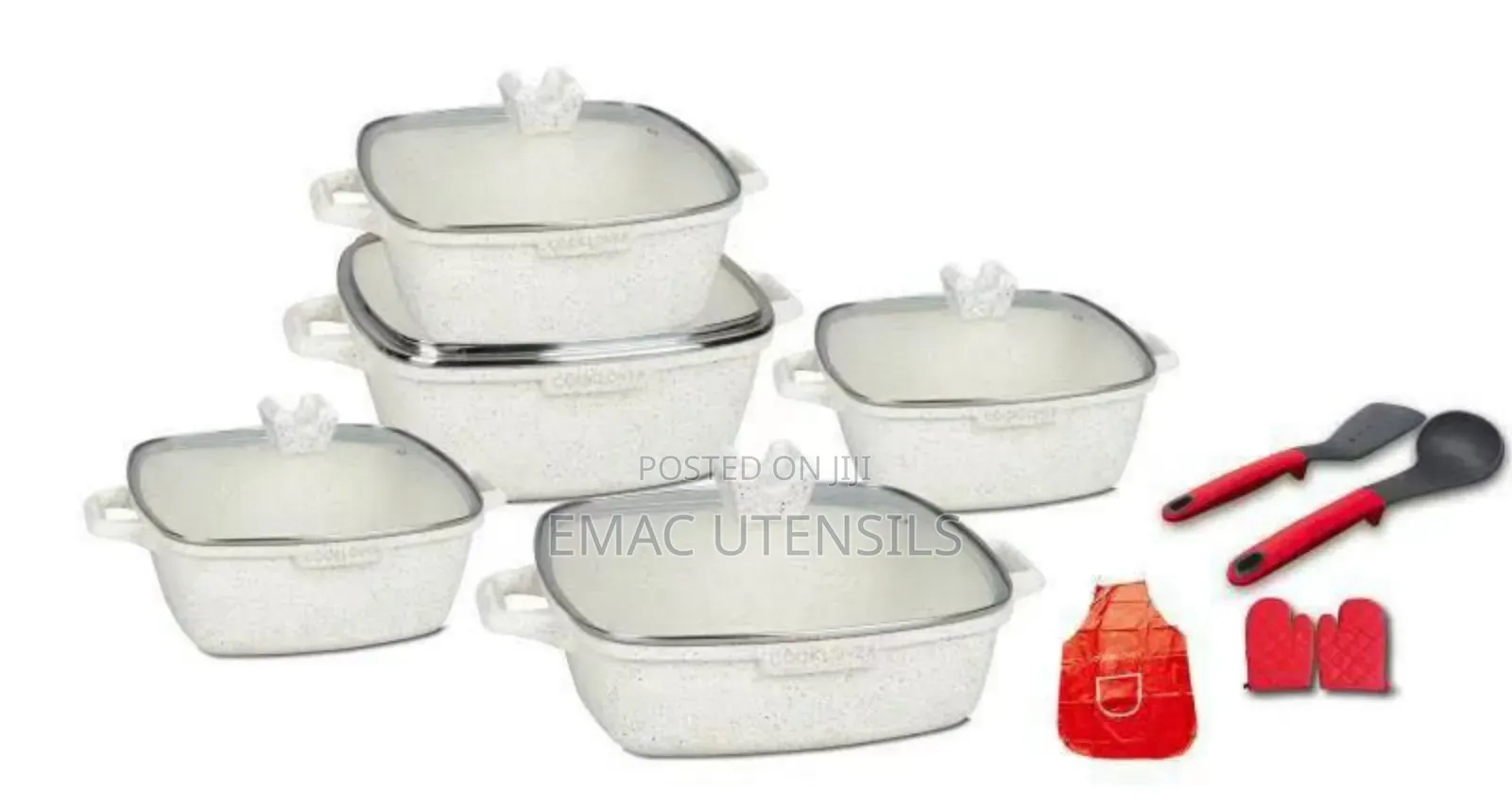15 PCS Square Soup Non Stick Die-Casting Aluminum Cookware