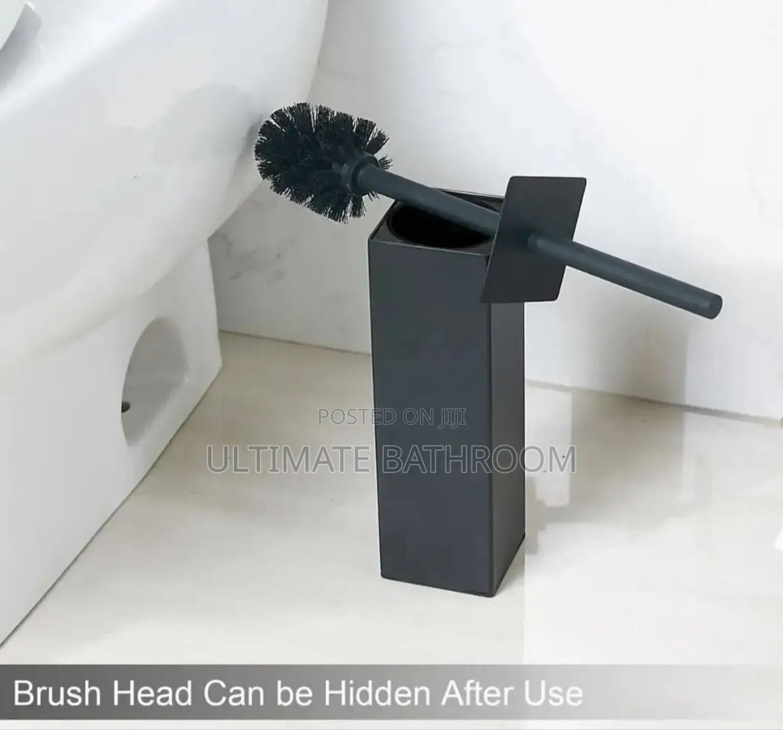 Sit Of The Floor Black Square Shape Toilet Brush